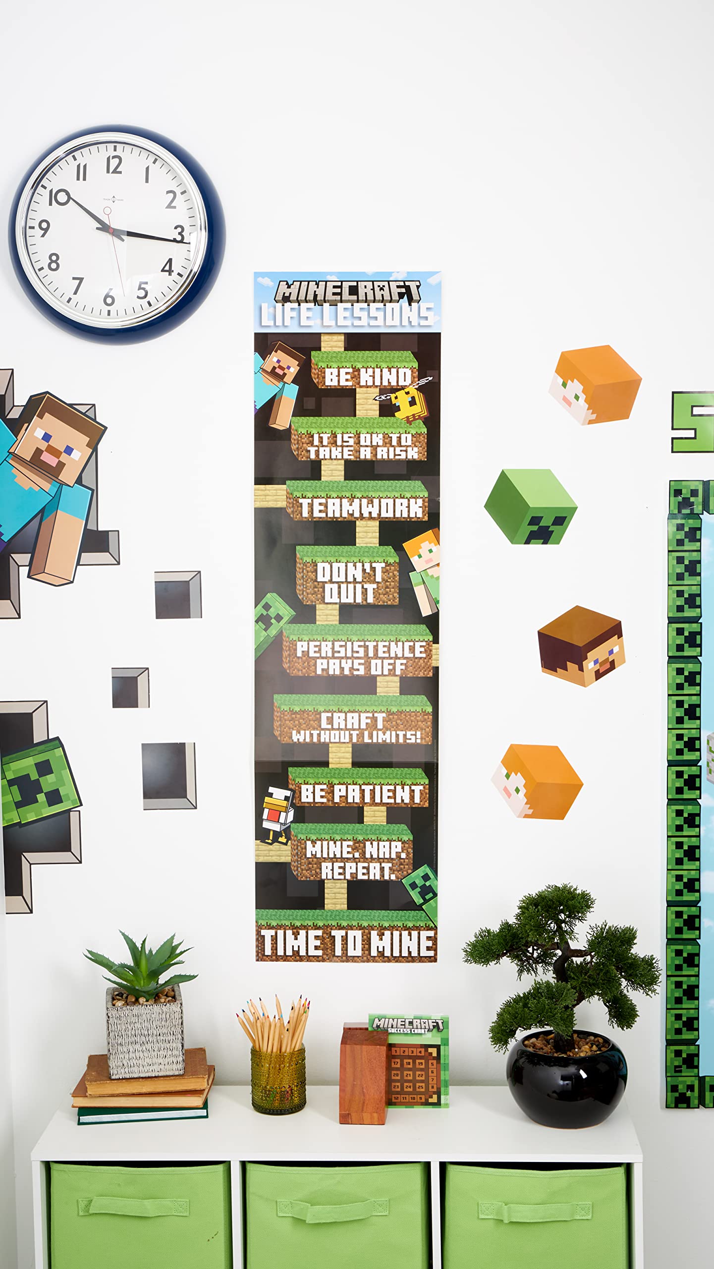Foto 8 pulgar | Banner De Aula Eureka Minecraft Life Lessons 30 X 114 Cm - Venta Internacional.