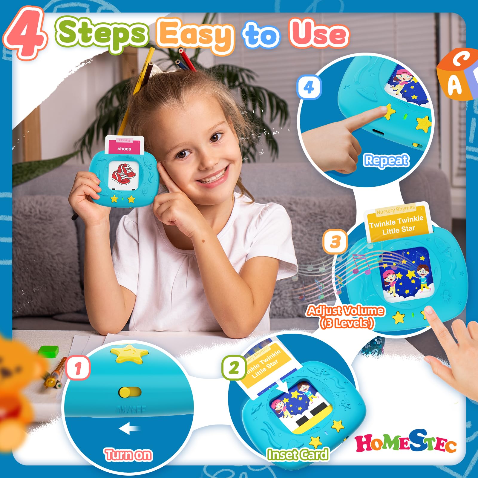 Foto 4 pulgar | Tarjetas Didácticas Homestec Para Niños Pequeños Que Hablan Con 288 Palabras A Primera Vista - Venta Internacional.