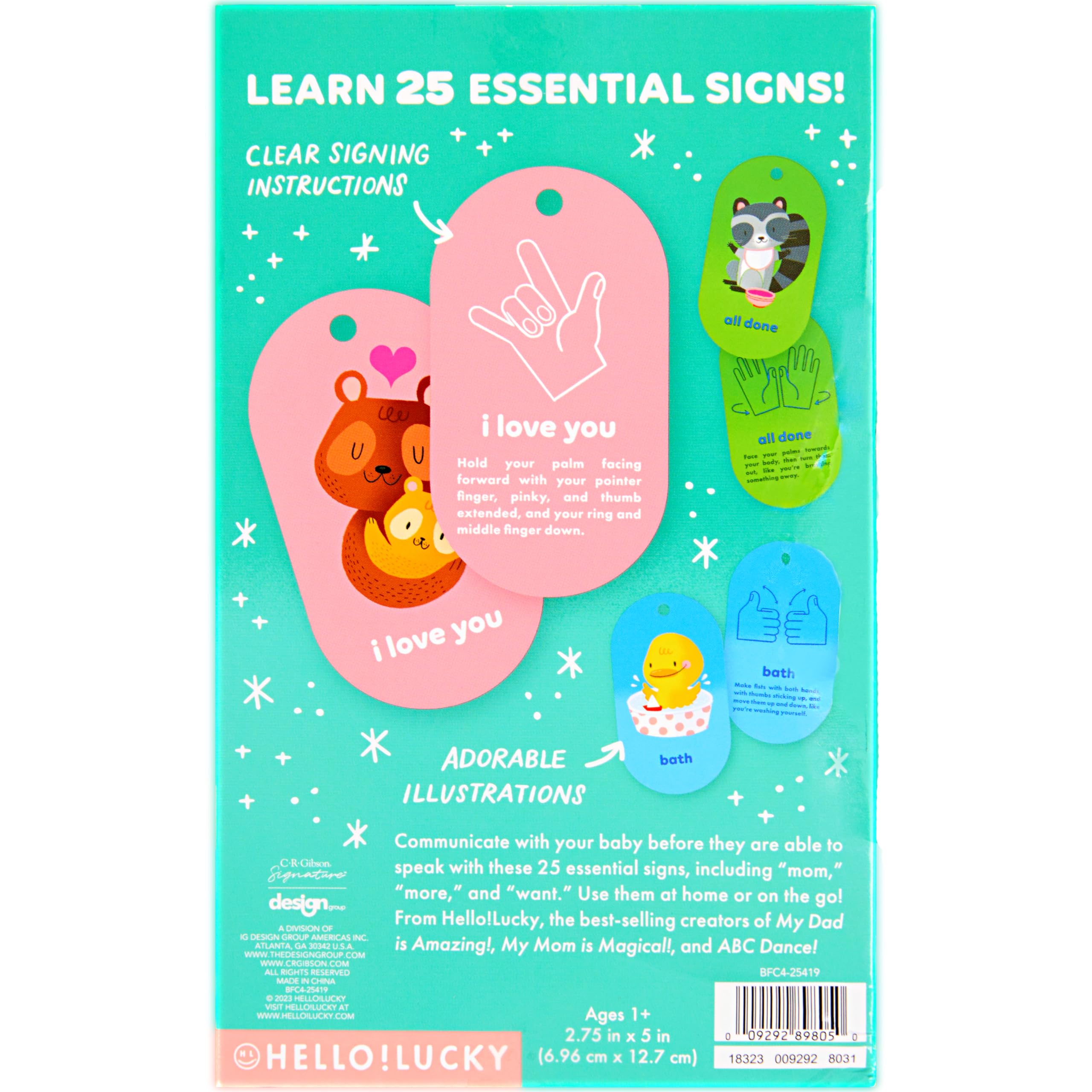 Foto 3 | Flash Cards C.r. Gibson ¡hola! Signo Con Las Primeras Palabras De Lucky Baby - Venta Internacional.
