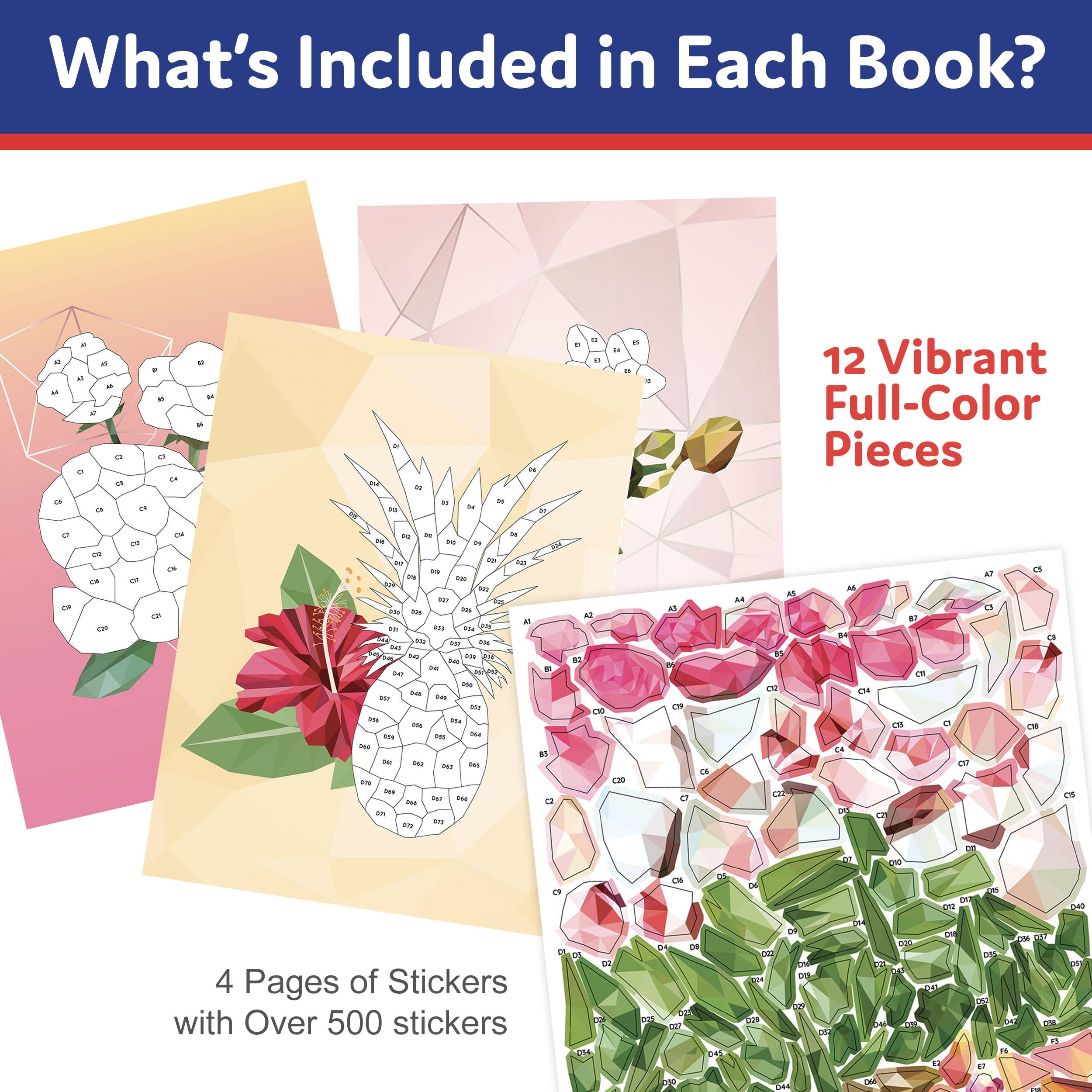 Foto 5 | Juego De Libros Con Pegatinas Por Números Papp, Pegatinas Con Mosaicos Para Todas Las Edades - Venta Internacional.