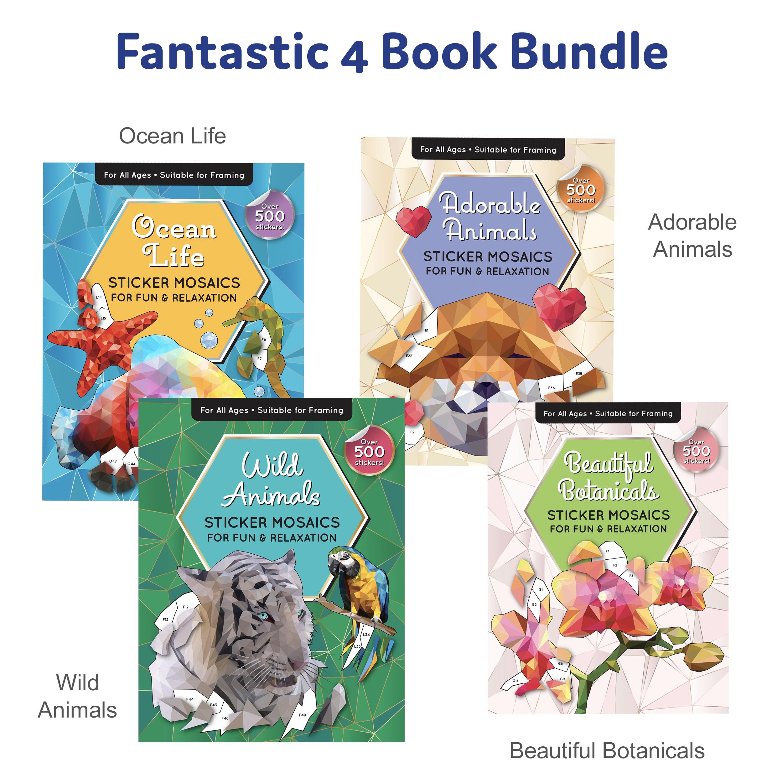 Foto 7 pulgar | Juego De Libros Con Pegatinas Por Números Papp, Pegatinas Con Mosaicos Para Todas Las Edades - Venta Internacional.