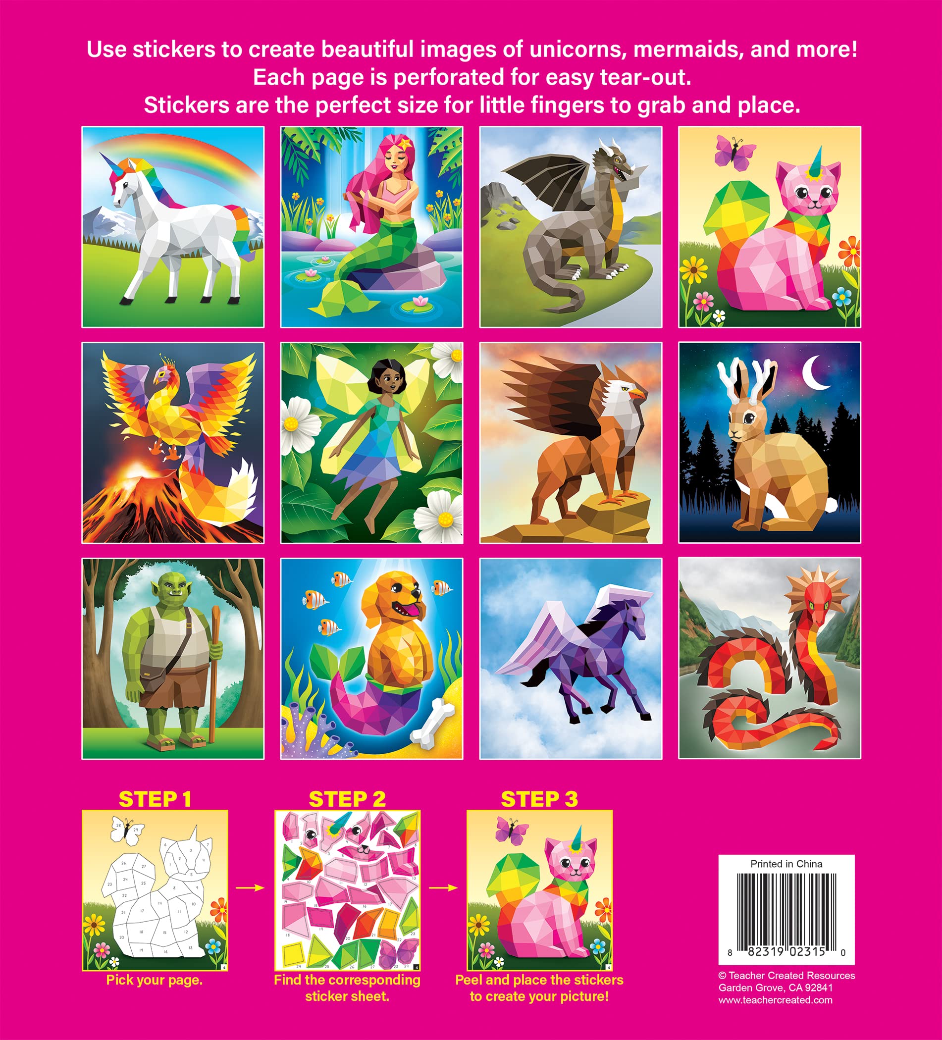Foto 5 pulgar | Libro De Rompecabezas Con Pegatinas, Recursos Creados Por El Profesor, Criaturas Mágicas - Venta Internacional.