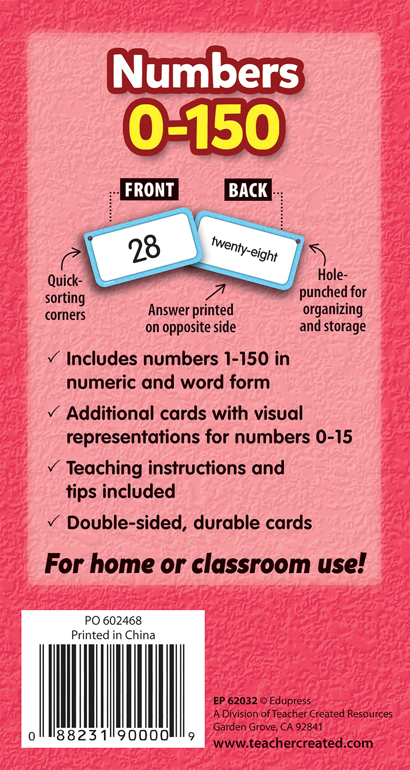 Foto 7 pulgar | Flash Cards Edupress Numbers 0-150 Con Set De Instrucciones 170 - Venta Internacional.