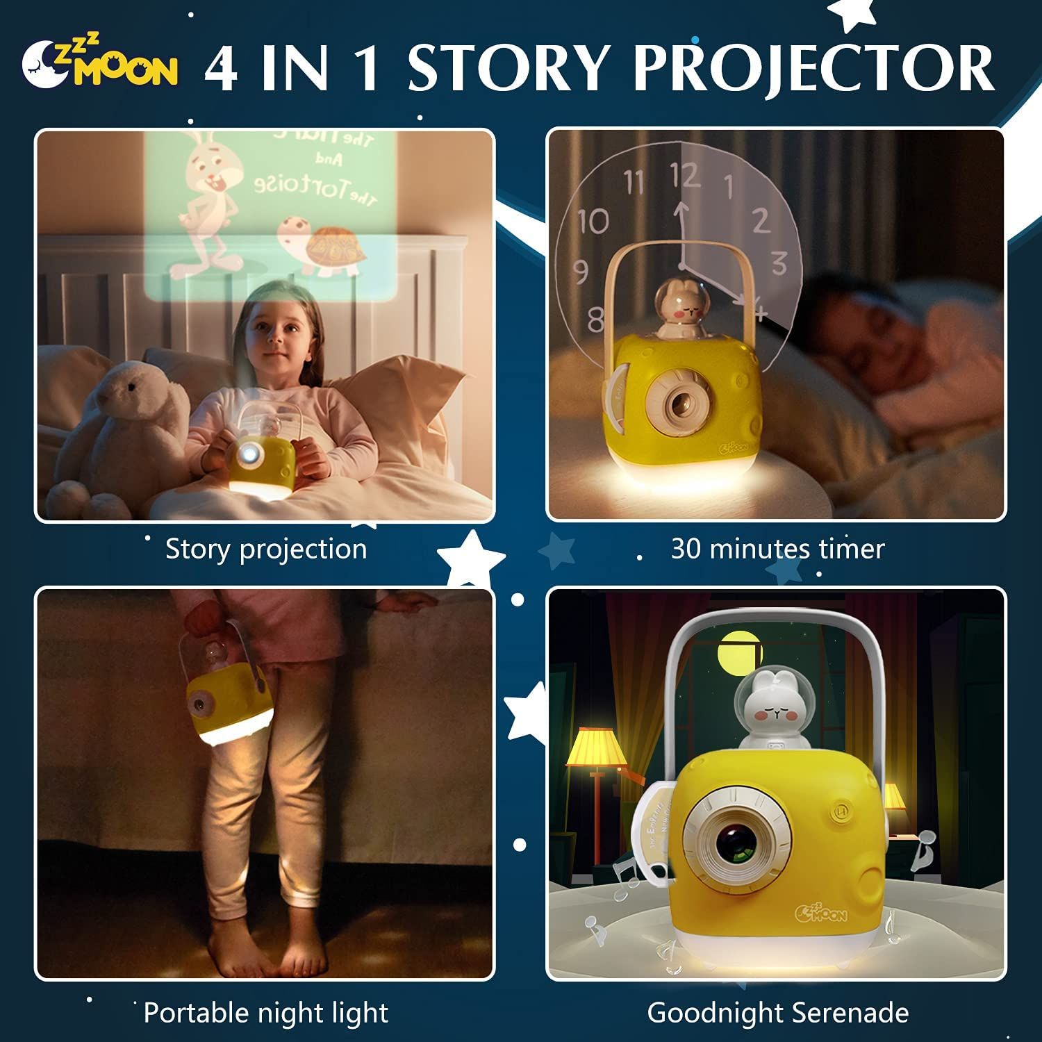 Foto 4 pulgar | Venta Internacional - Proyector De Historias De Juguete Huoguo Zzzmoon Para Niños De 2 A 4 Años Con 8 S