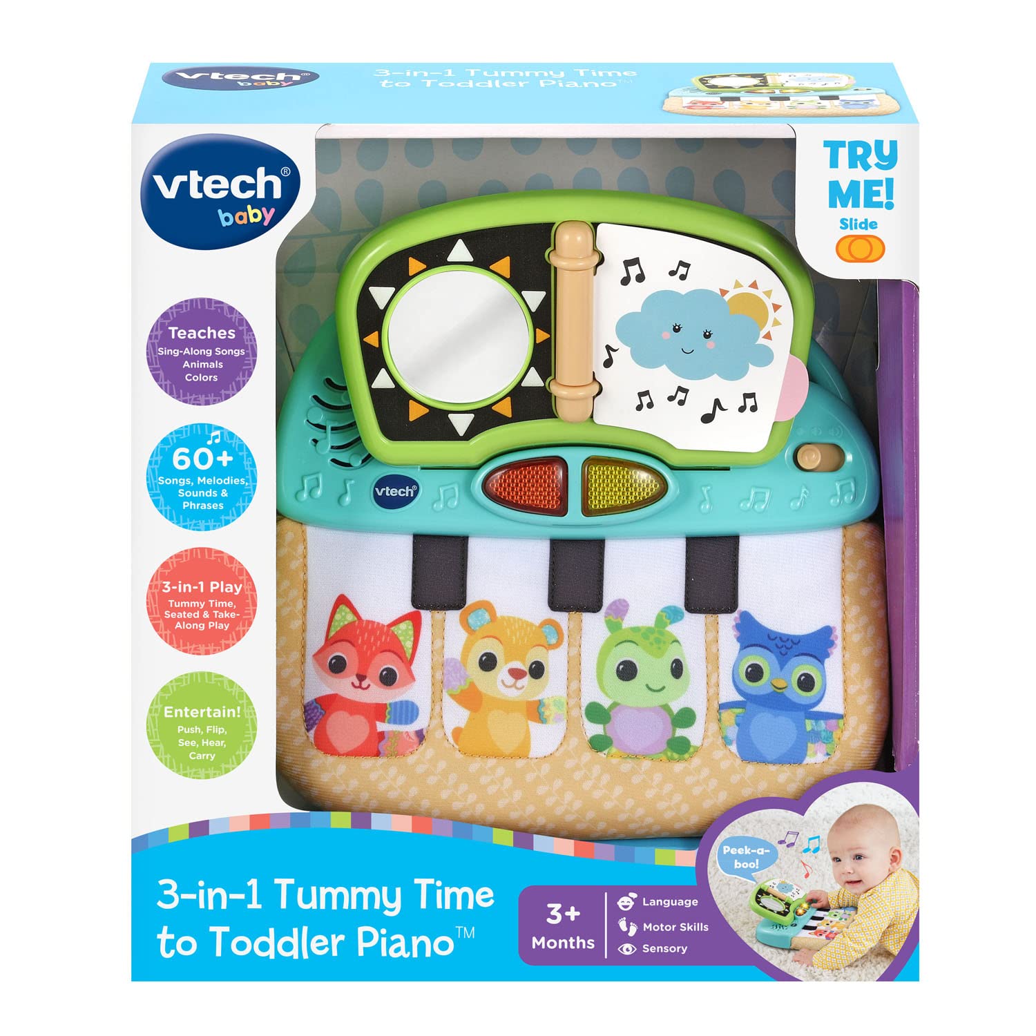 Foto 8 pulgar | Venta Internacional - Piano Toy Vtech 3 En 1 Tummy Time para Niños