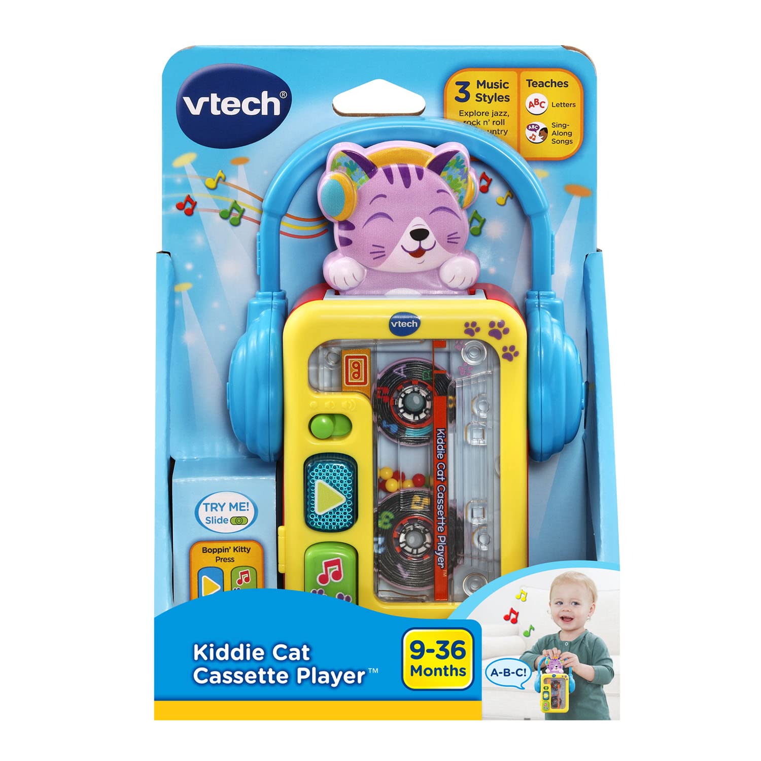 Foto 8 pulgar | Venta Internacional - Reproductor de Casetes Vtech Kiddie Cat con 3 Estilos Musicales