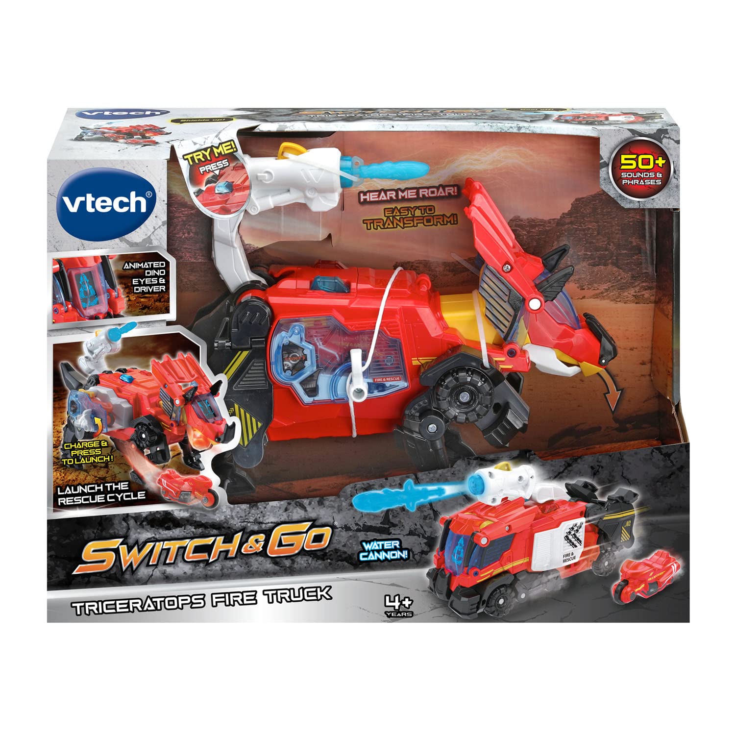 Foto 7 | Venta Internacional - Camión De Bomberos Toy Vtech Switch And Go Triceratops