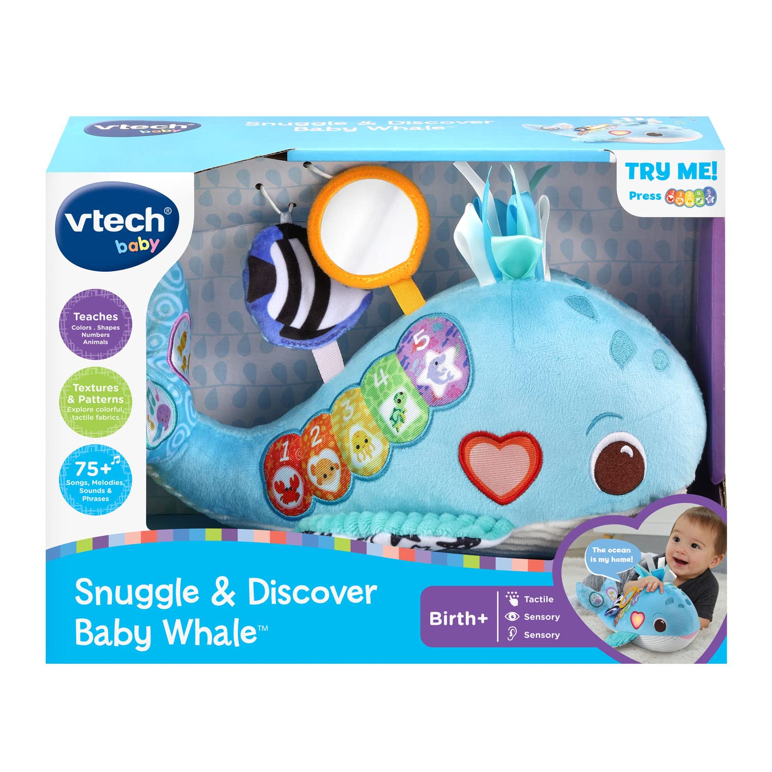 Foto 8 pulgar | Venta Internacional - Toy Vtech Snuggle And Discover Baby Whale Con Sonido Y Canciones