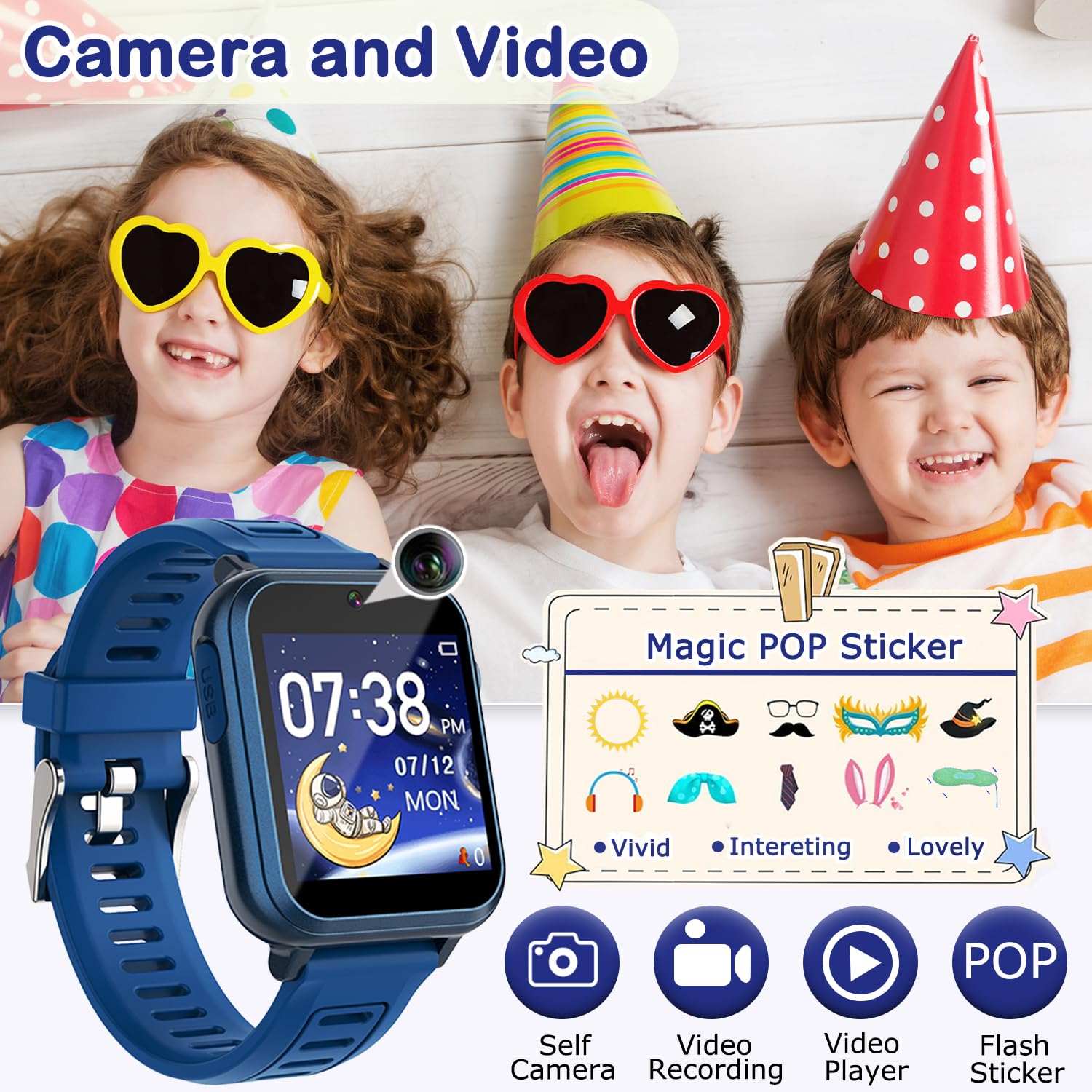 Foto 5 pulgar | Venta Internacional - Reloj Inteligente Cosjoype Kids con 24 Juegos Cámara y Música