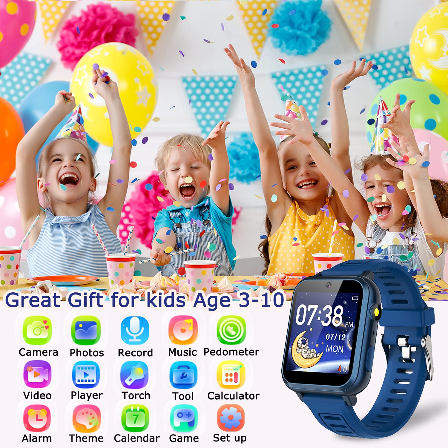 Foto 9 pulgar | Venta Internacional - Reloj Inteligente Cosjoype Kids con 24 Juegos Cámara y Música