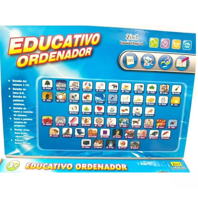 Foto 4 pulgar | Computadora Educativa De Juguete Inglés-español Para Niños - Venta Internacional.