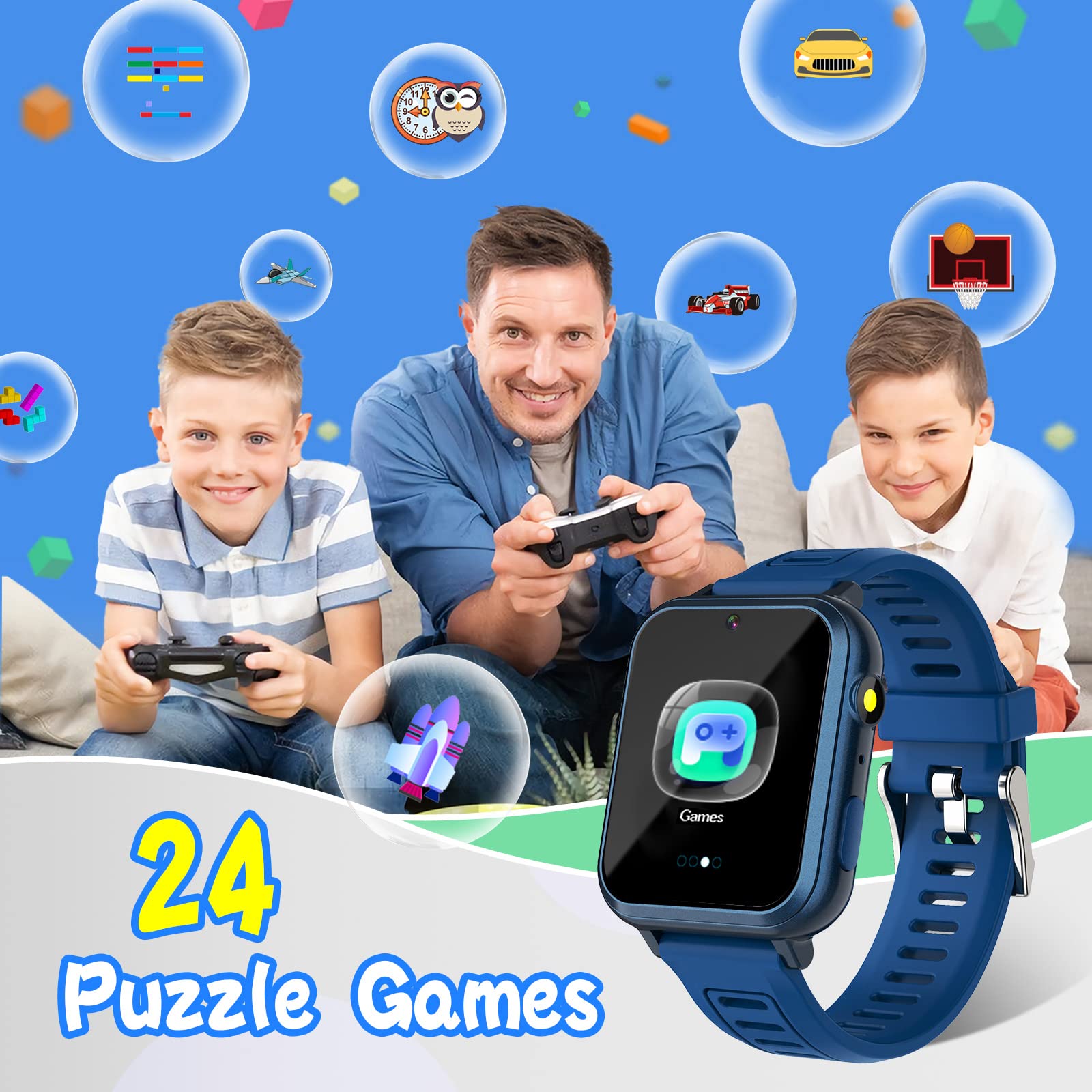 Foto 4 pulgar | Reloj Inteligente Sedzofan Para Niños De 5 A 12 Años Con Cámara De 24 Juegos - Venta Internacional.