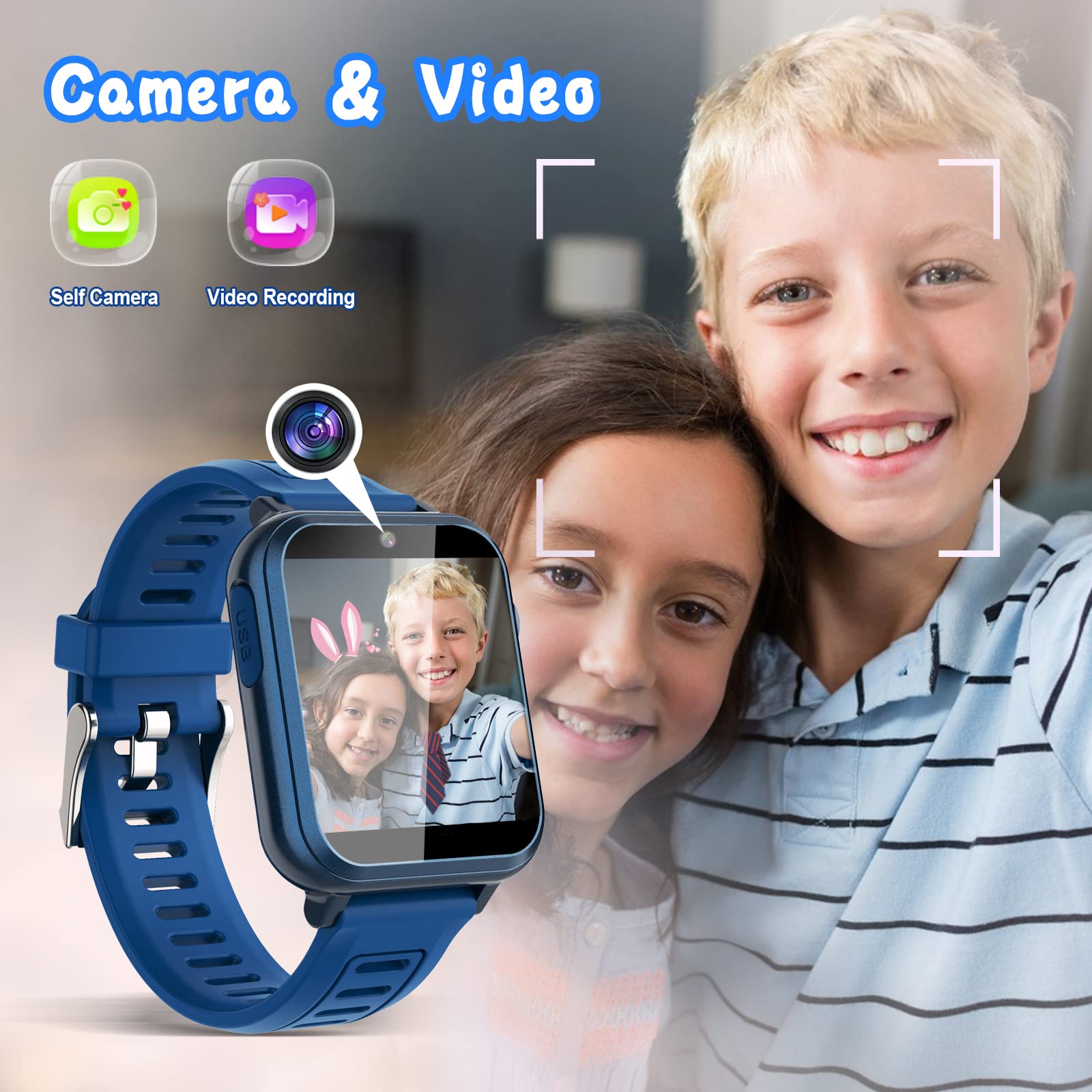 Foto 5 pulgar | Reloj Inteligente Sedzofan Para Niños De 5 A 12 Años Con Cámara De 24 Juegos - Venta Internacional.