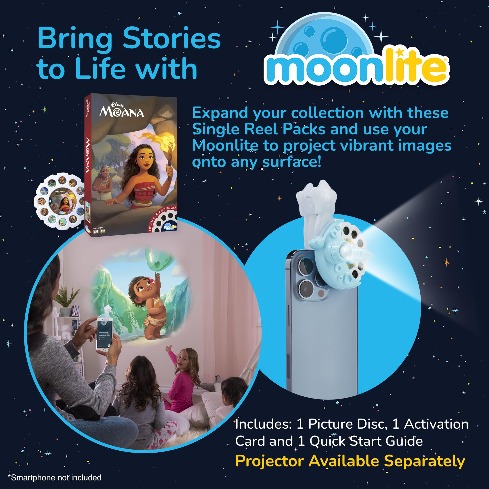 Foto 3 pulgar | Storybook Reel Moonlite Moana Storytime - Venta Internacional