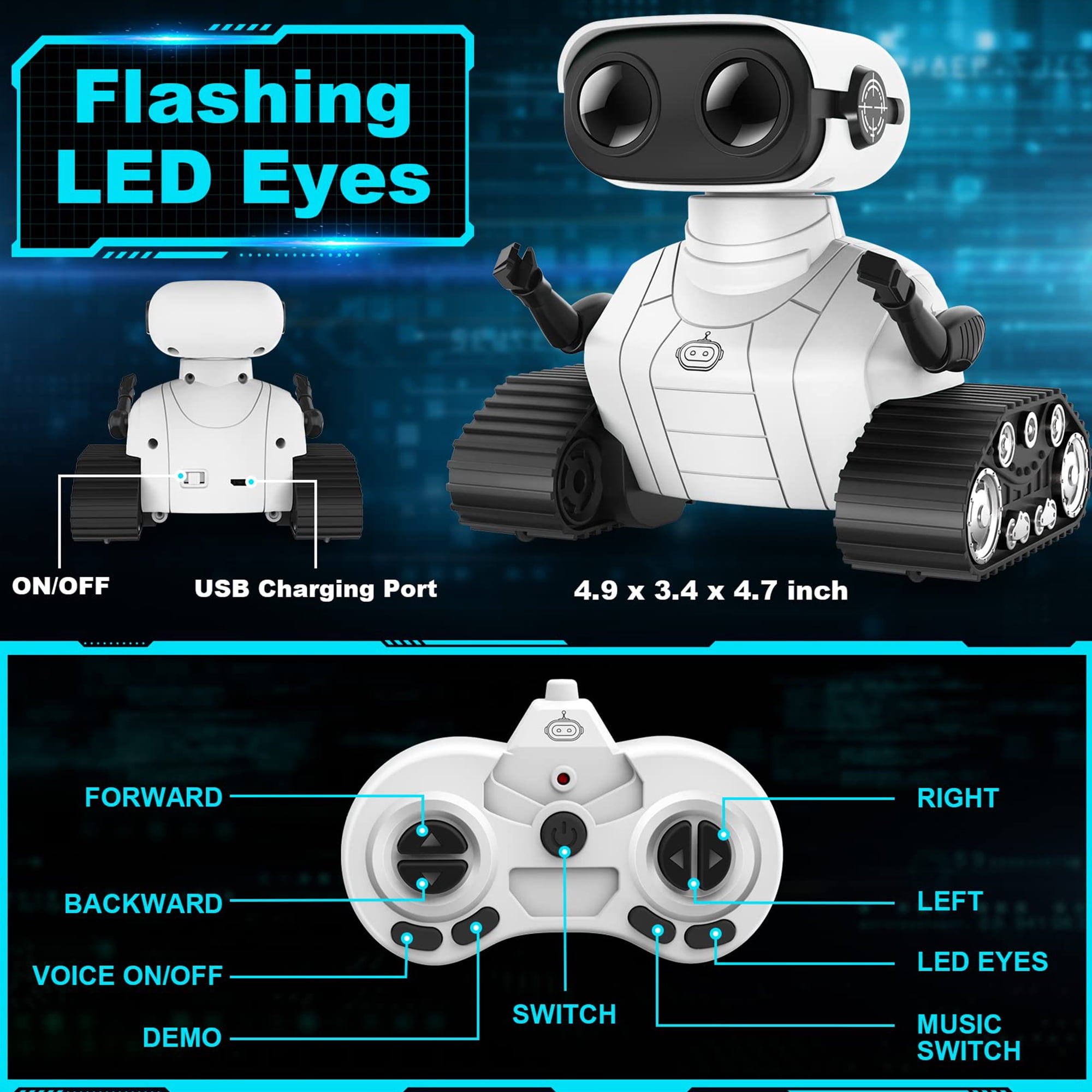 Foto 4 | Robot Rc Recargable Robot Toy Para Niños Con Control Remoto - Venta Internacional