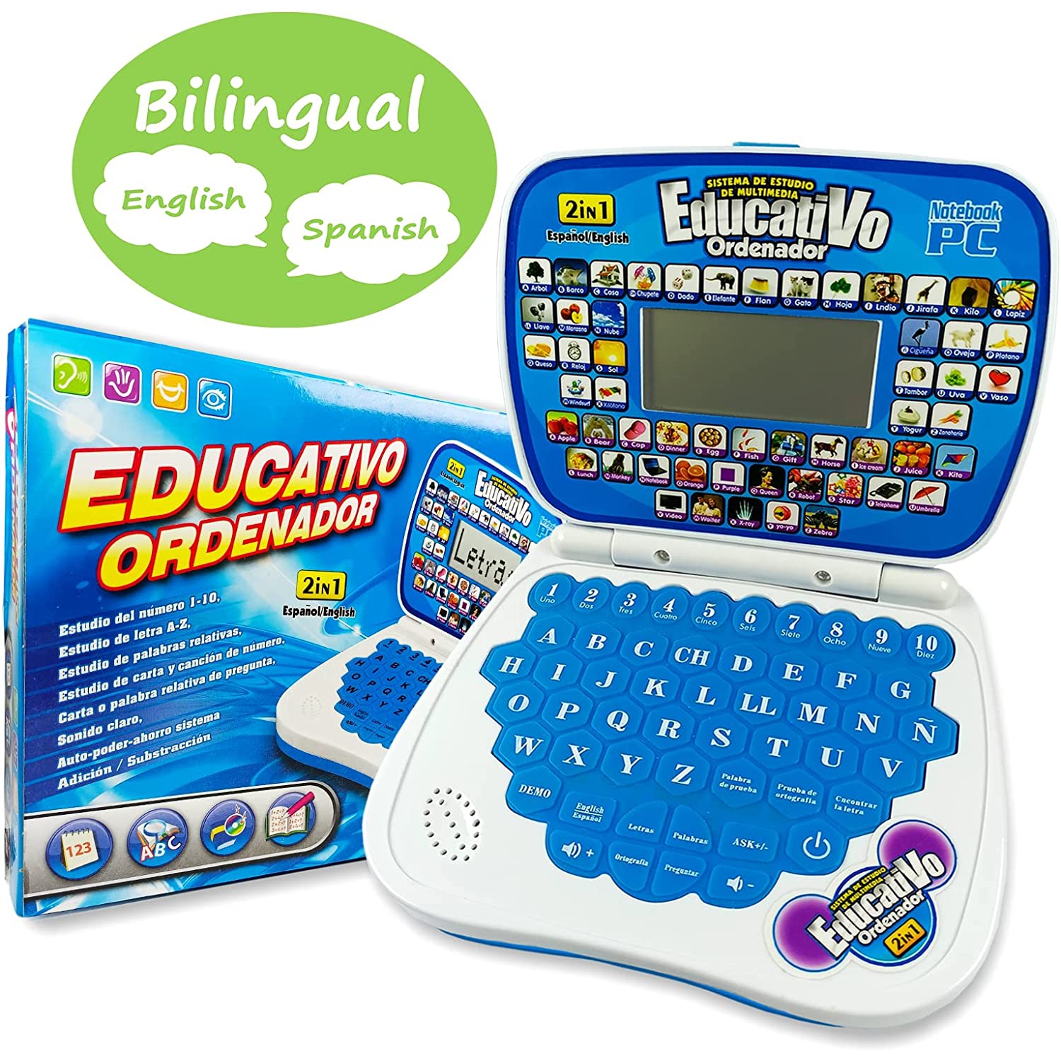 Foto 2 pulgar | Miniportátil Interactivo Genérico Azul Español-inglés para Niños - Venta Internacional