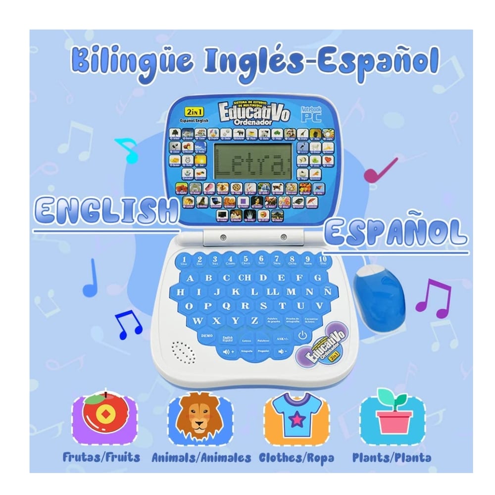 Foto 4 pulgar | Miniportátil Interactivo Genérico Azul Español-inglés para Niños - Venta Internacional