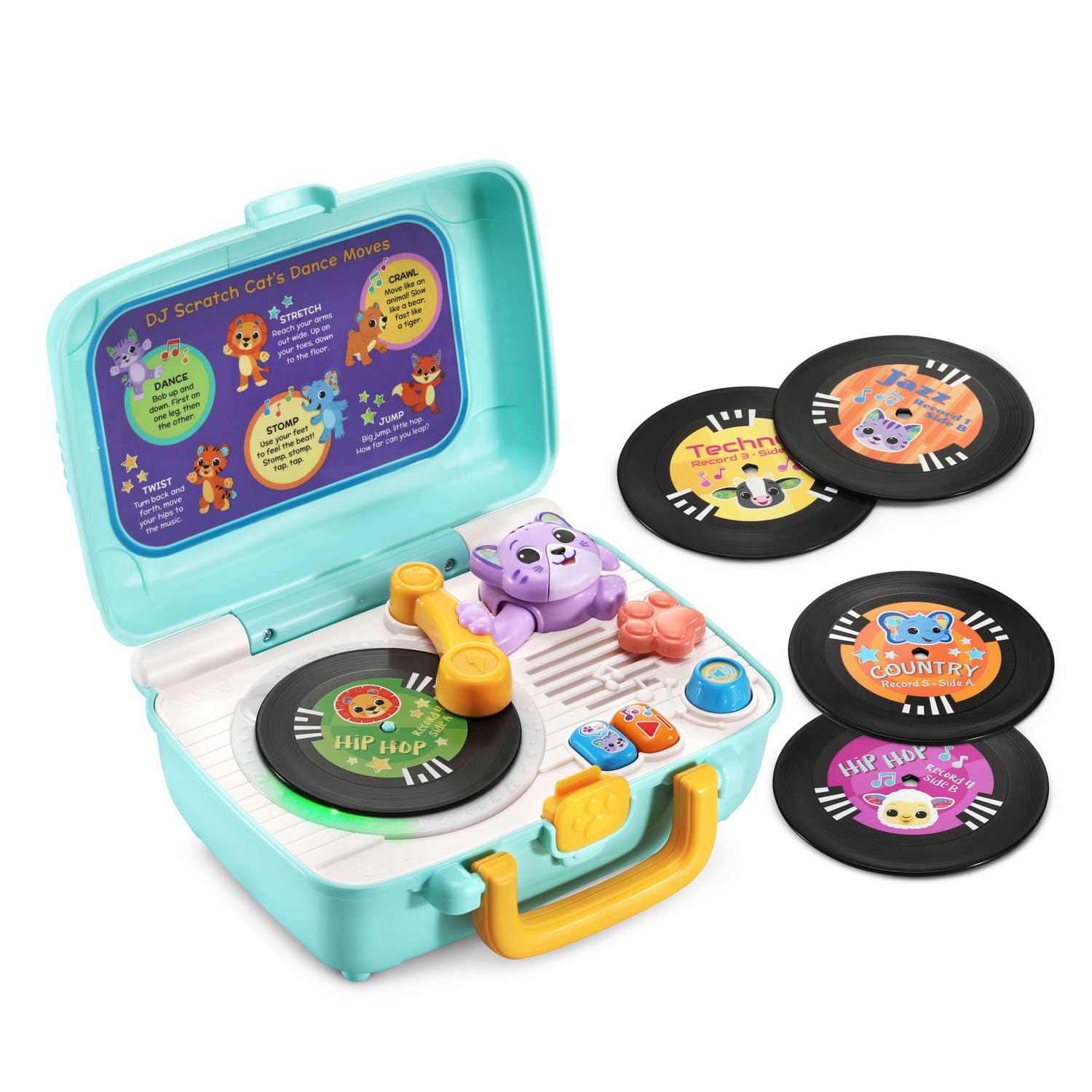 Tocadiscos Vtech Dj Scratch Cat Con Discos A Doble Cara - Venta Internacional.