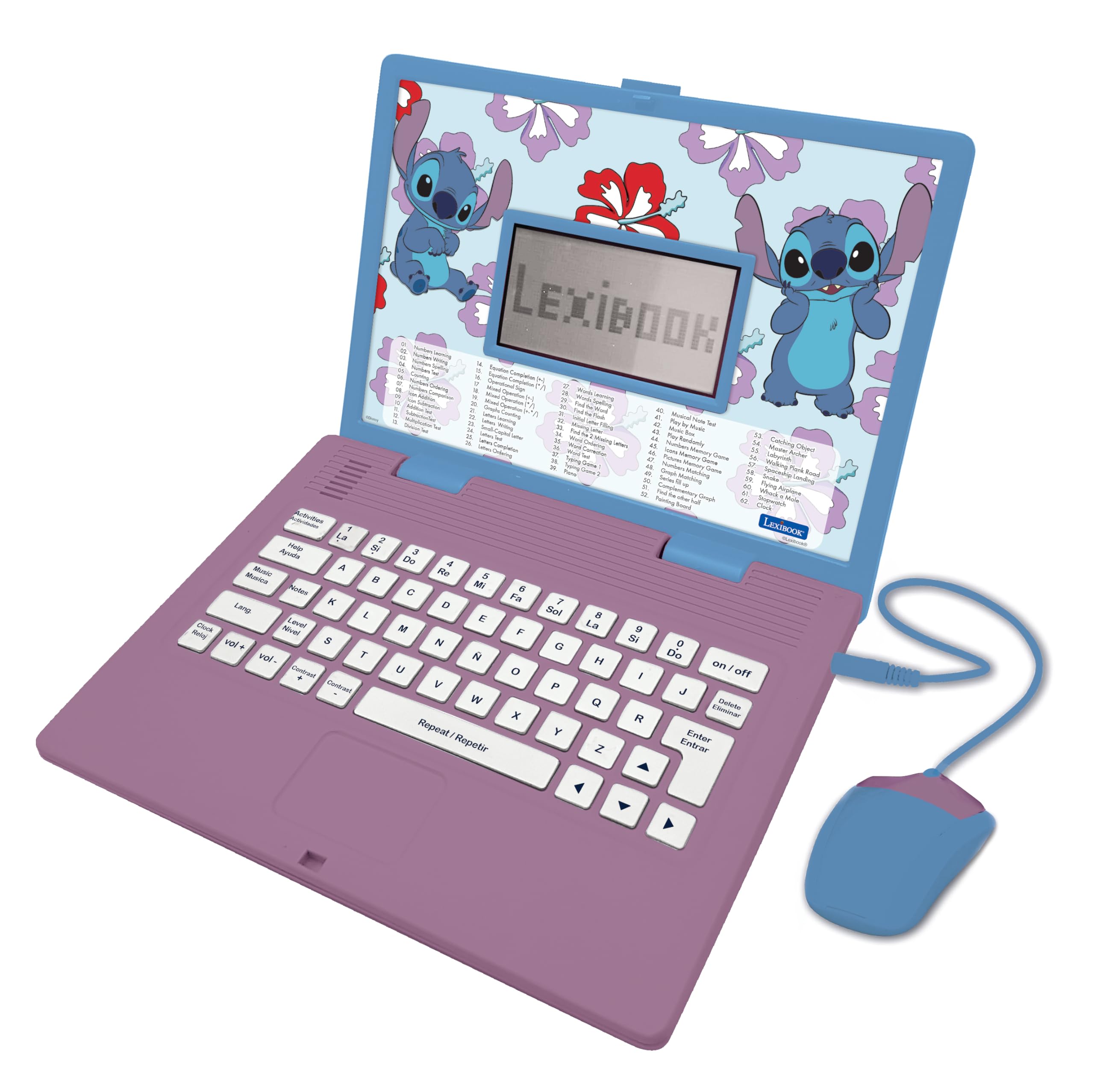 Laptop Educativa Lexibook Disney Stitch Bilingüe 124 Actividades - Venta Internacional