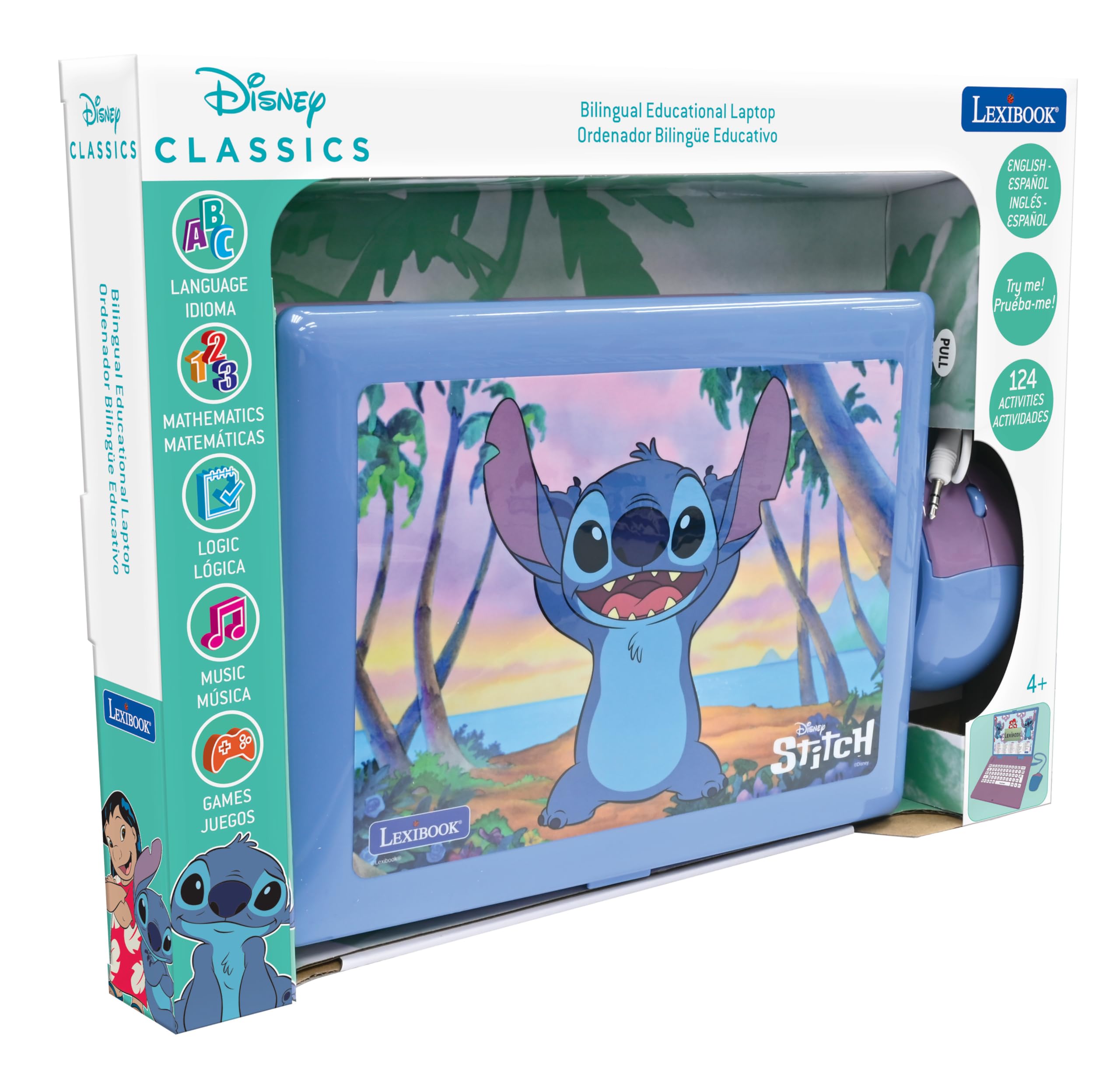 Foto 4 pulgar | Laptop Educativa Lexibook Disney Stitch Bilingüe 124 Actividades - Venta Internacional