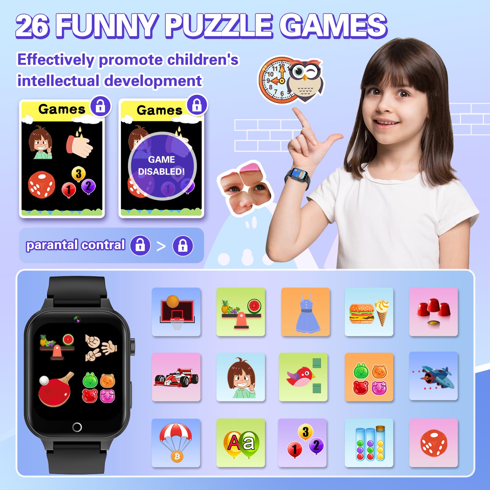 Foto 4 pulgar | Reloj De Juegos Para Niños Vakzovy Kids Boys Con 26 Juegos De Rompecabezas Para Niños De Más De 6 Años - Venta