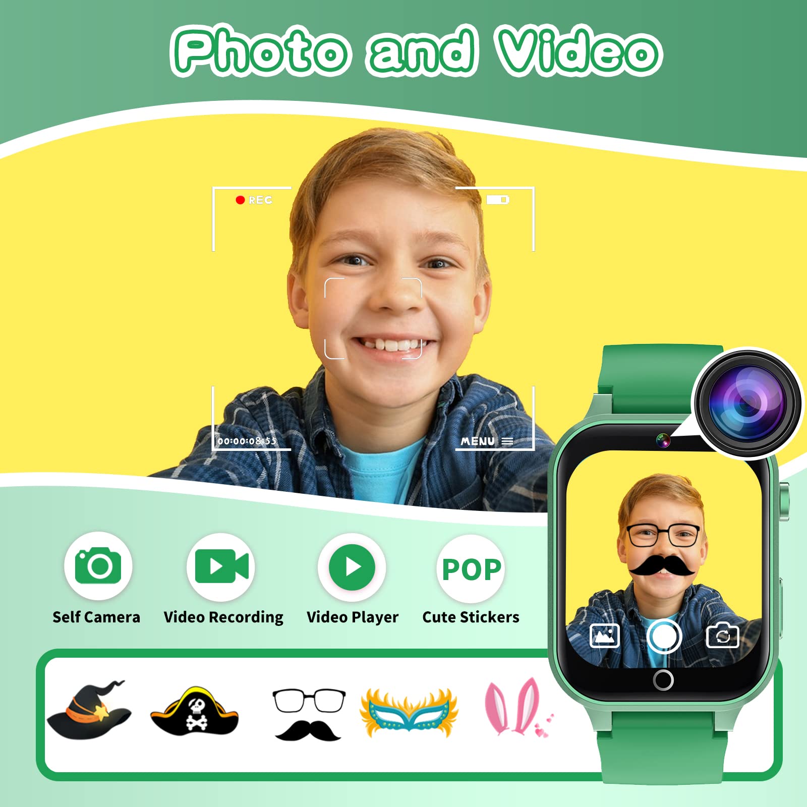 Foto 5 pulgar | Reloj Inteligente Cosjoype con Reproductor de Música Verde - Venta Internacional
