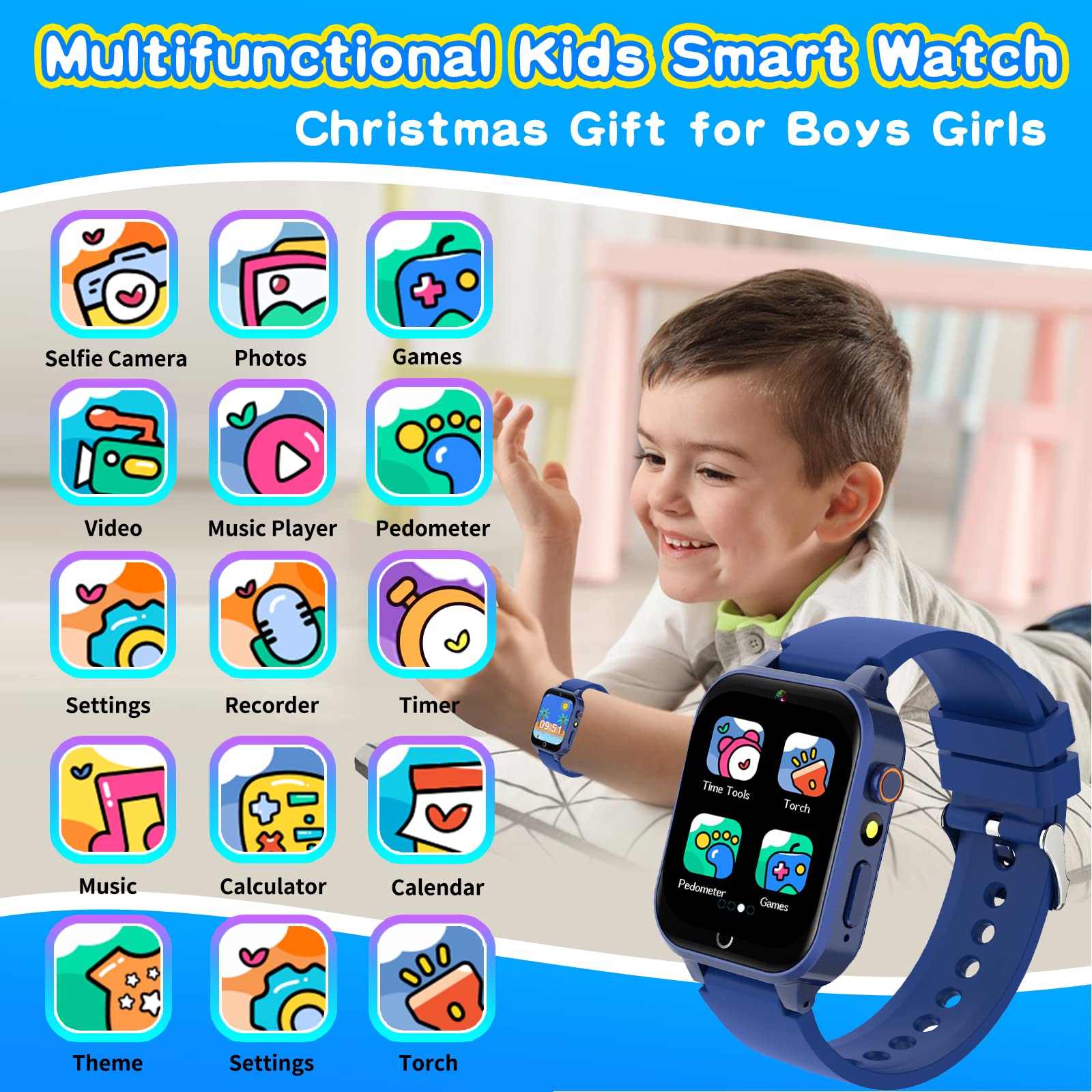 Foto 3 pulgar | Reloj Inteligente Cosjoype Upgrade Kids con Cámara Hd para 26 Juegos De Rompecabezas - Venta Internacional