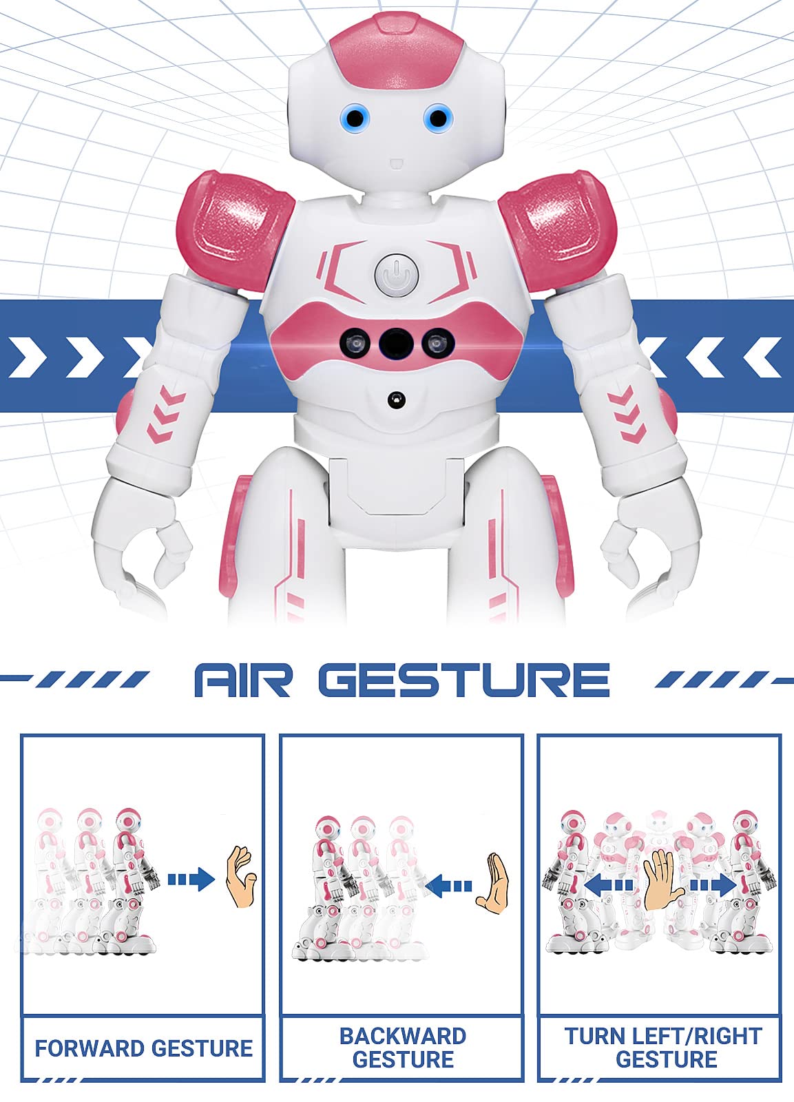 Foto 4 pulgar | Control Remoto Rc Robot Kingsdragon Con Sensor De Gestos, Color Rosa - Venta Internacional.