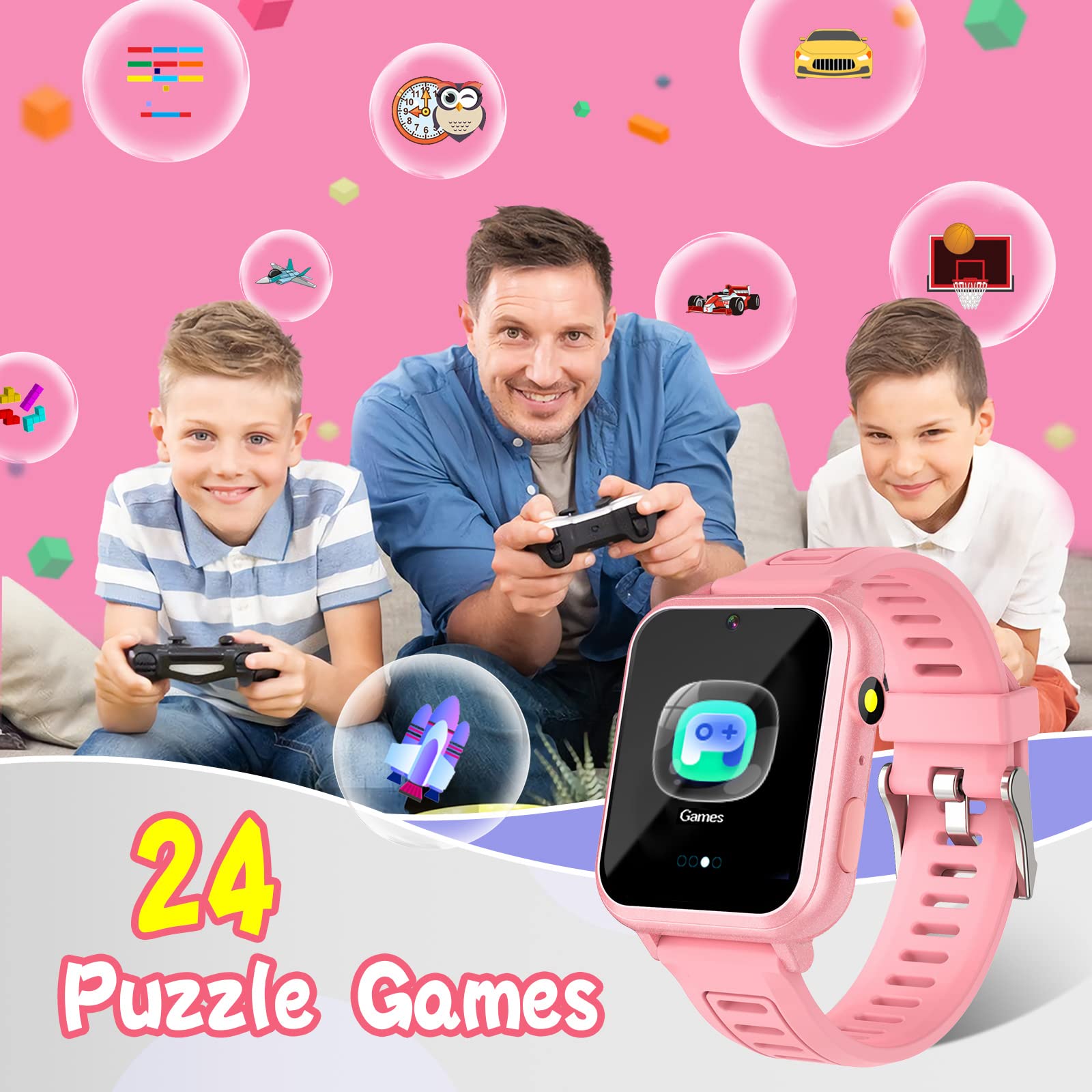 Foto 5 pulgar | Reloj Inteligente Sedzofan Para Niños Y Niñas De 6 A 12 Años Con Pantalla Hd De 24 Juegos - Venta Internacional.