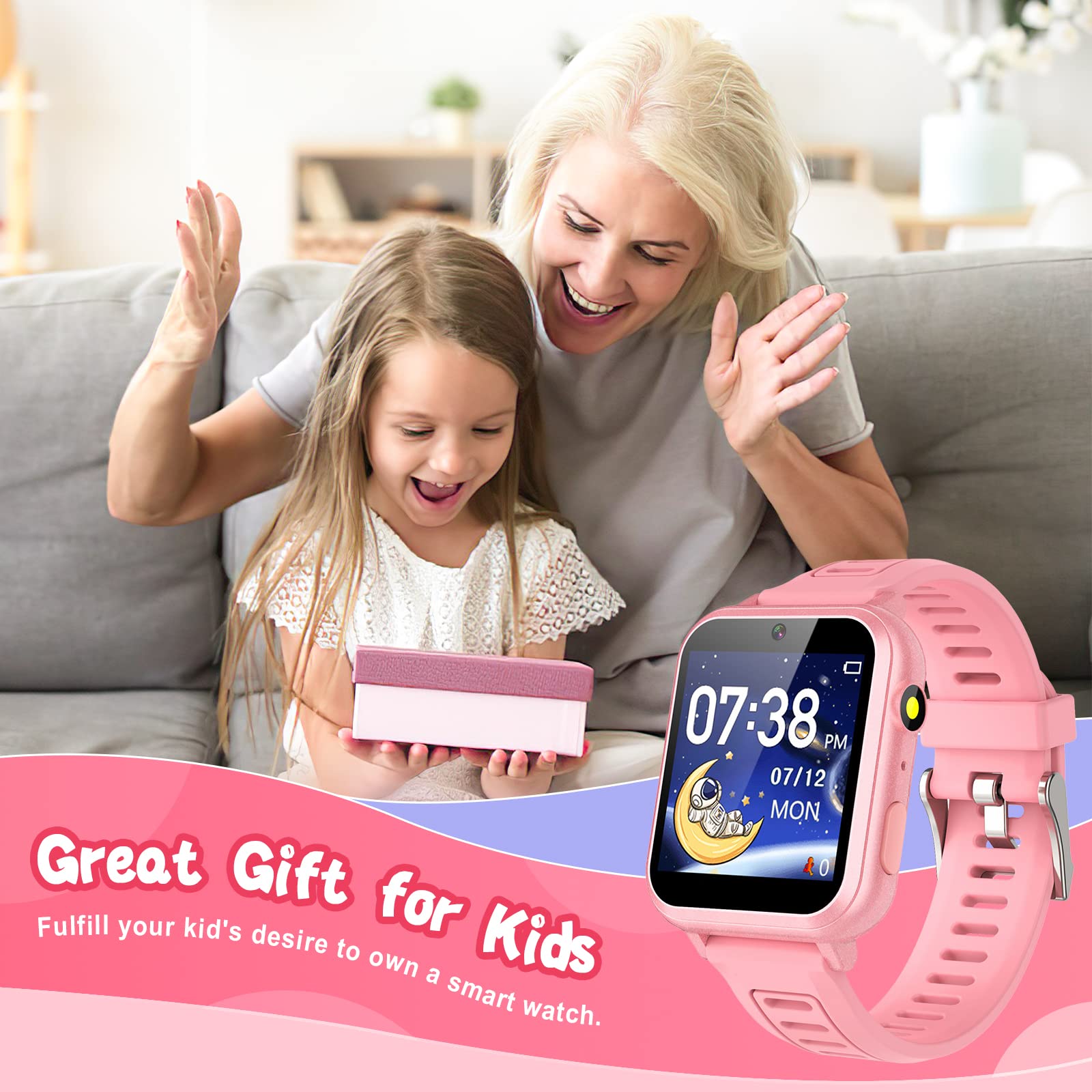 Foto 8 pulgar | Reloj Inteligente Sedzofan Para Niños Y Niñas De 6 A 12 Años Con Pantalla Hd De 24 Juegos - Venta Internacional.