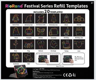 Foto 7 | Plantillas De Recarga Para Panel Led Magic Light Up Board, 20 Unidades - Venta Internacional.