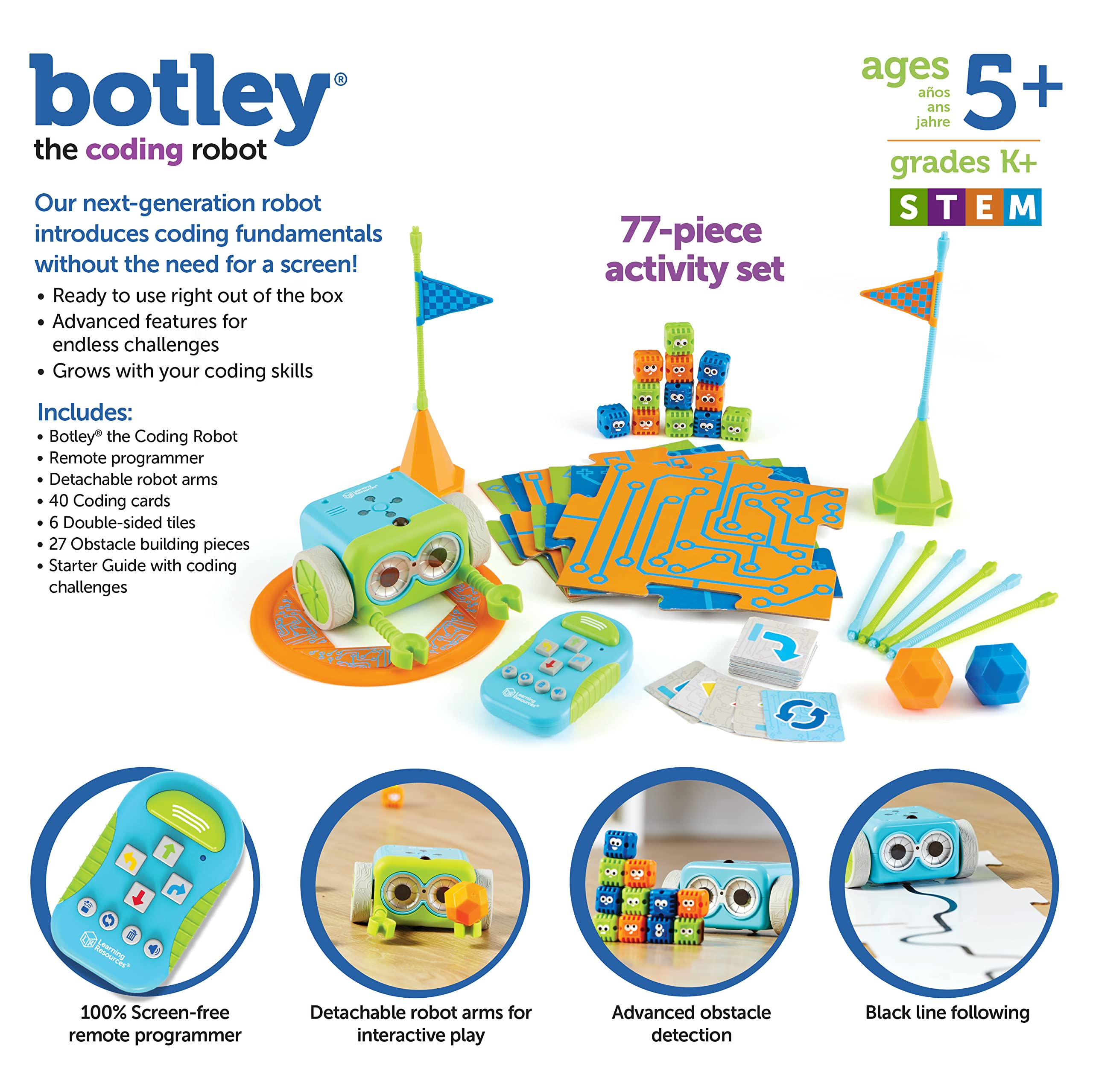 Foto 8 pulgar | Botley De Recursos De Aprendizaje Para Robots De Codificación Con 77 Piezas Para Mayores De 5 Años - Venta Internacio