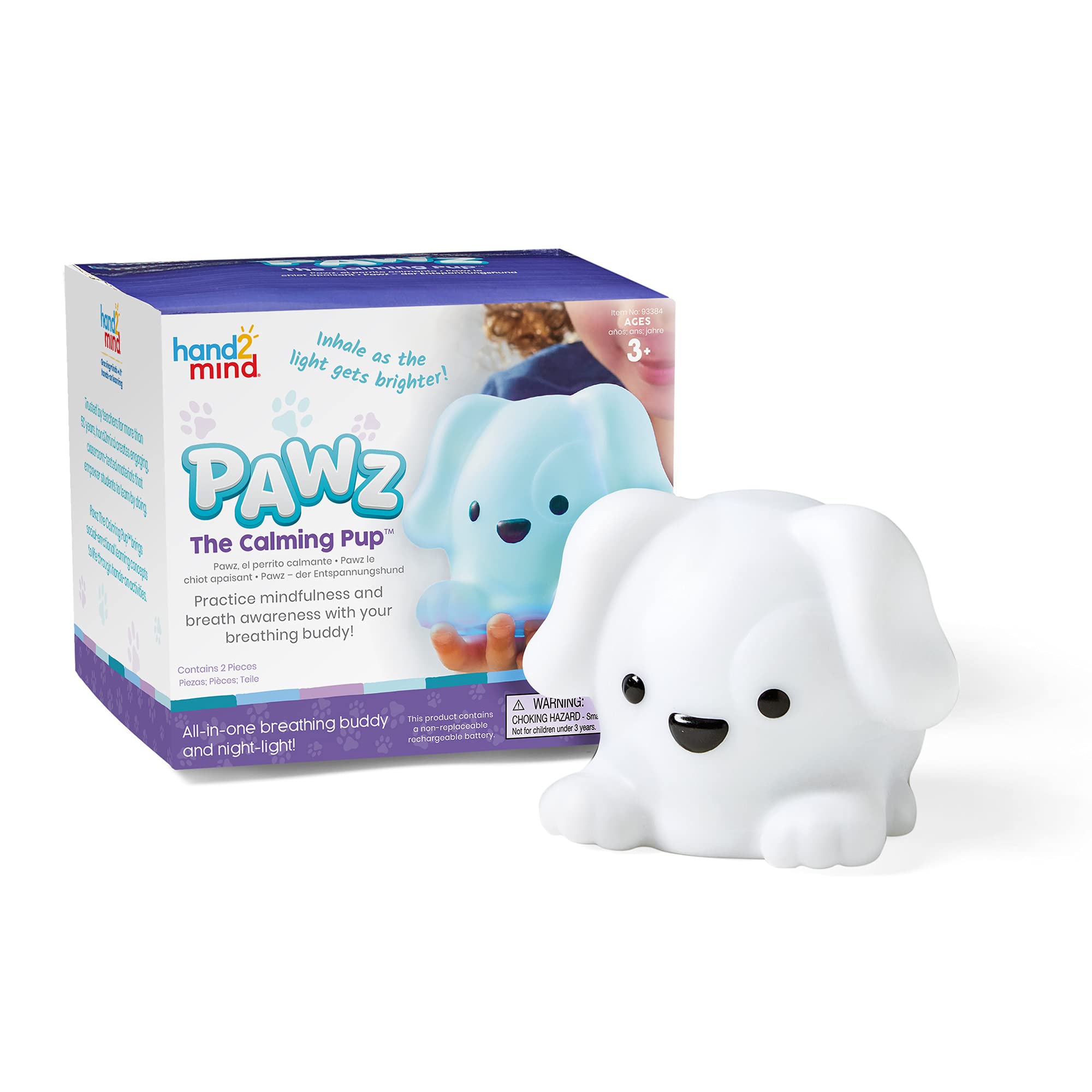 Calming Pup Hand2mind Pawz Con Respiración Profunda Y Luz Nocturna - Venta Internacional.