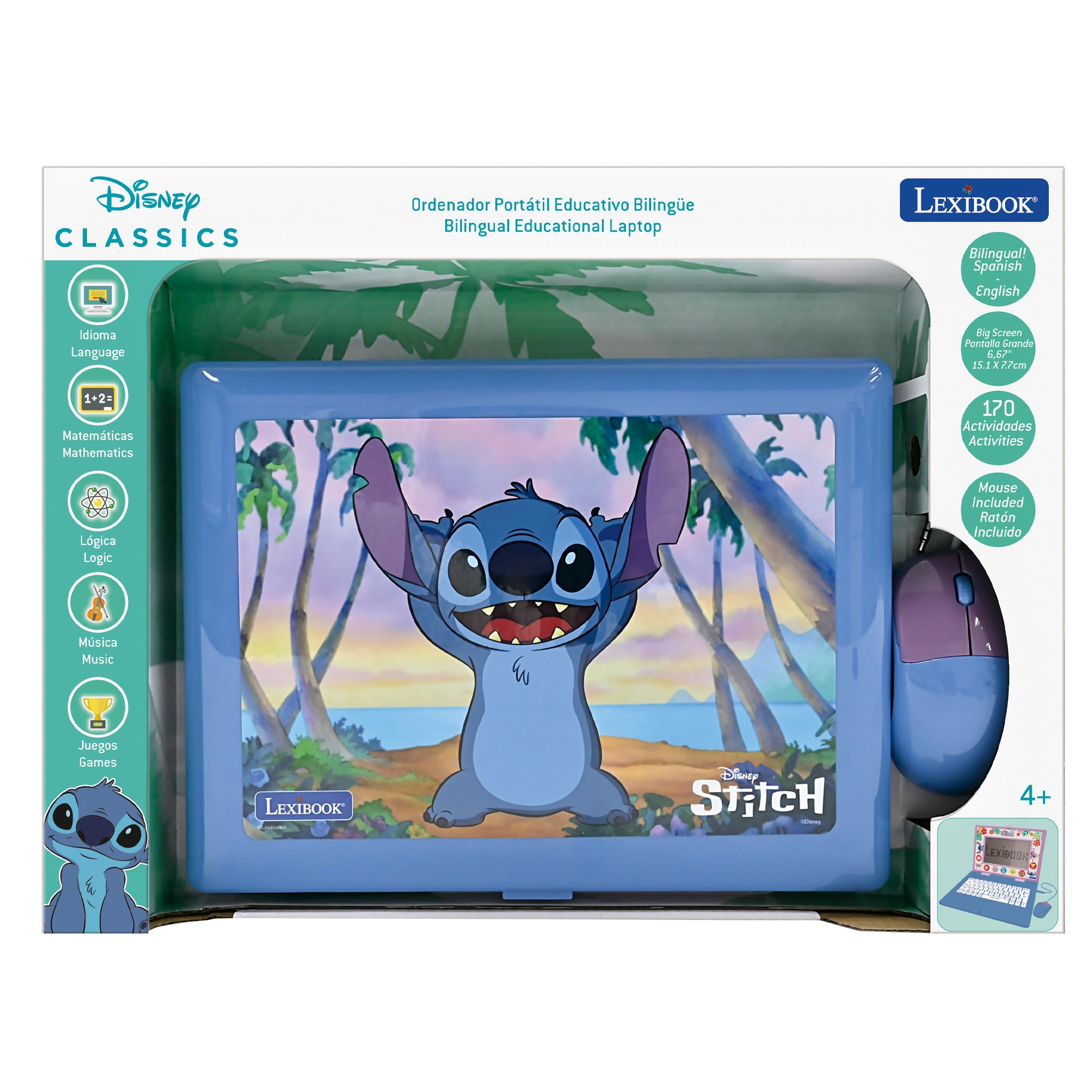 Foto 5 | Lexibook Educativo Para Computadora Portátil Disney Stitch Bilingüe Azul - Venta Internacional.