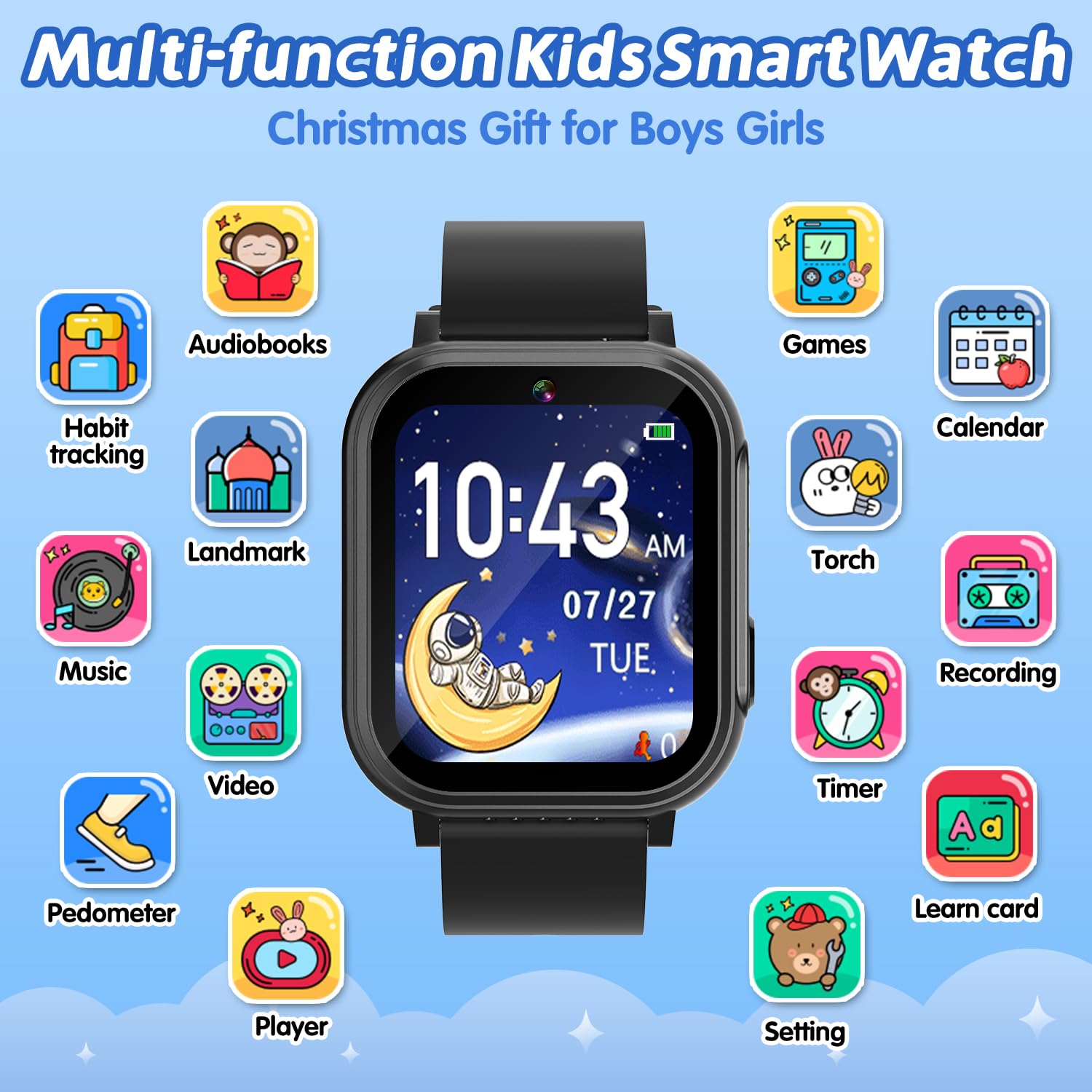 Foto 3 pulgar | Reloj Inteligente Cosjoype con Juegos y Cámara Dual HD Resistente al Agua  para Niños - Venta Internacional