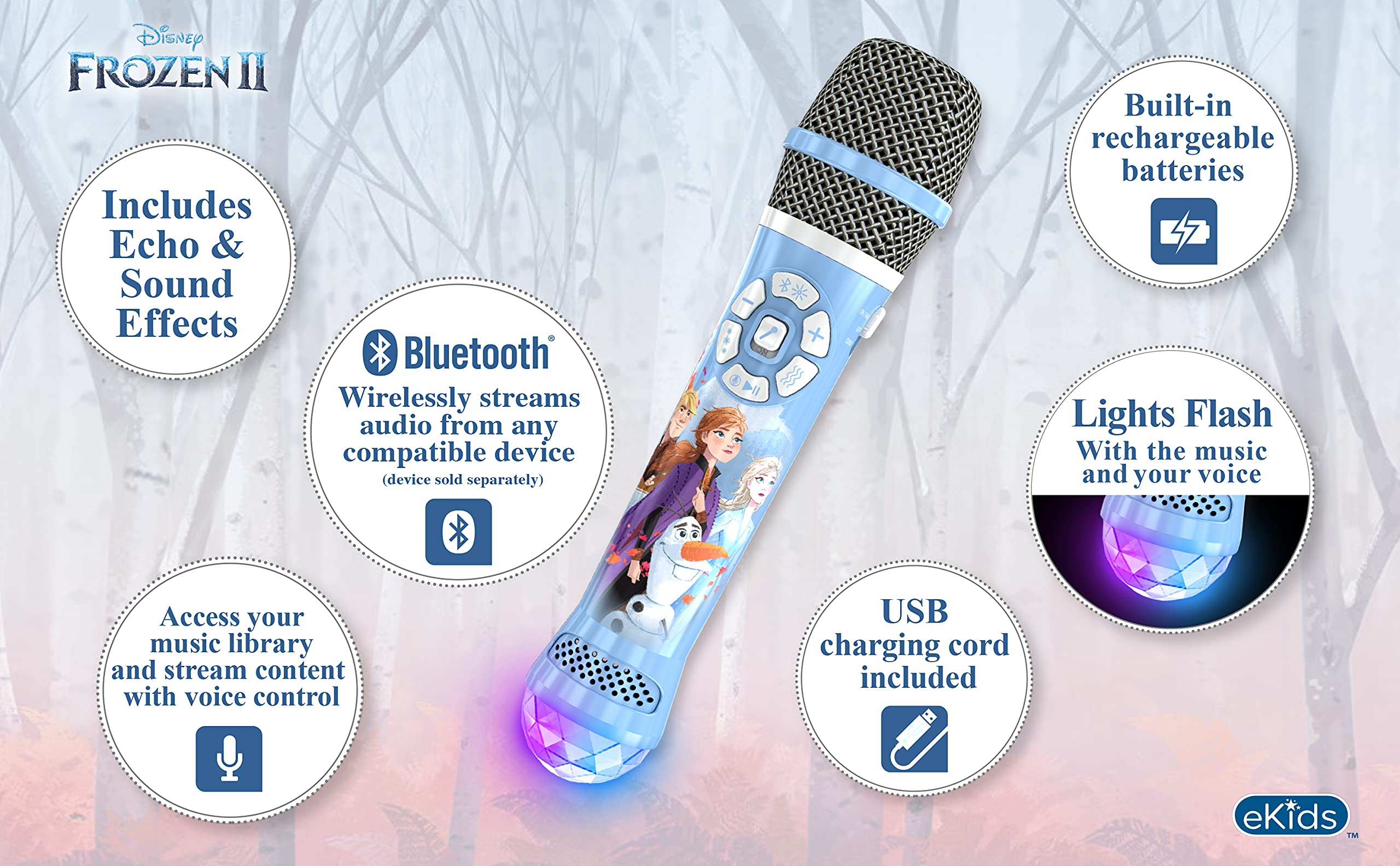 Foto 8 pulgar | Micrófono Bluetooth Para Karaoke Ekids Disney Frozen 2 Con Altavoz - Venta Internacional.