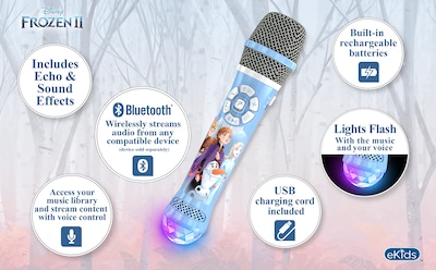 Foto 7 | Micrófono Bluetooth Para Karaoke Ekids Disney Frozen 2 Con Altavoz - Venta Internacional.