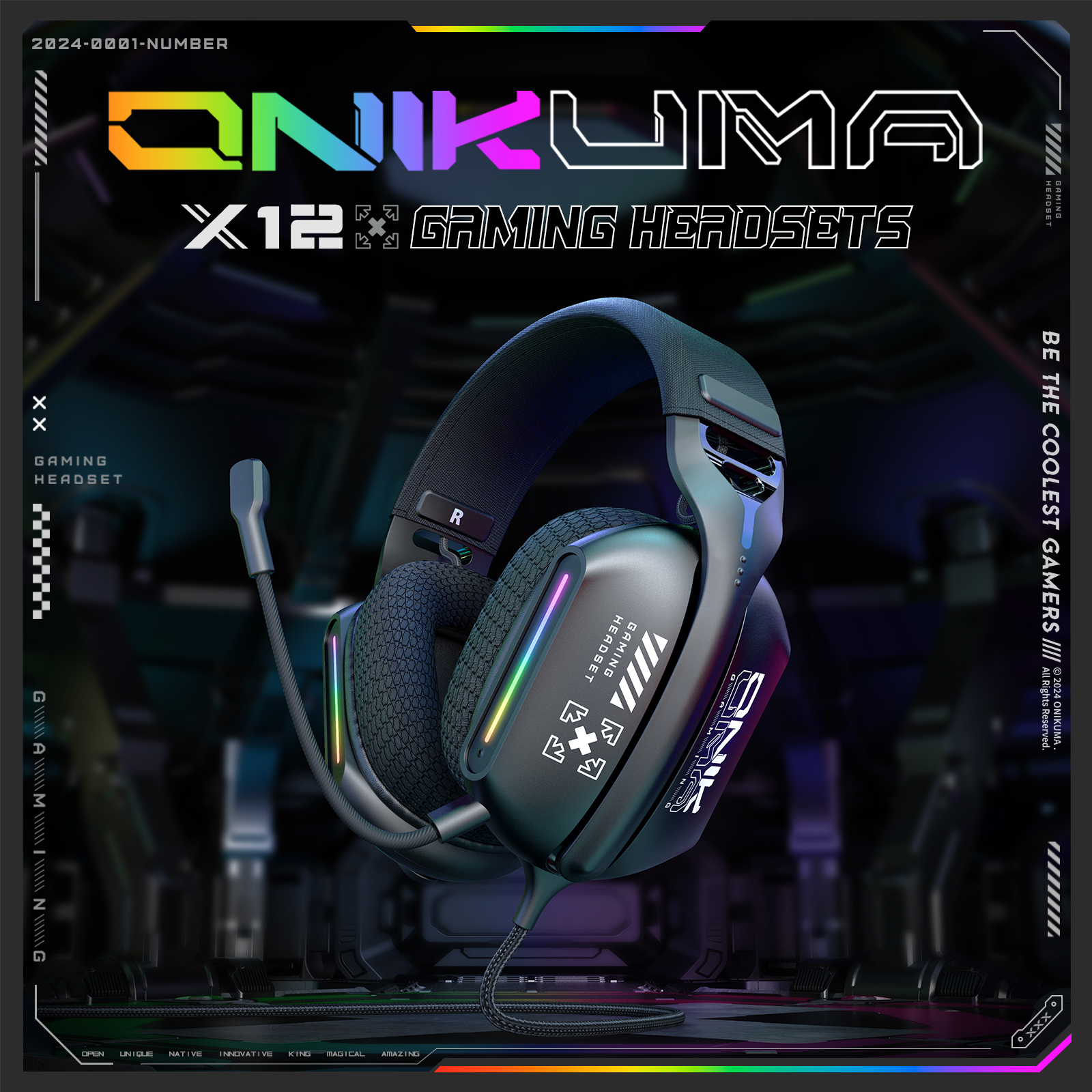 Foto 3 pulgar | Auriculares Para Juegos Onikuma X12 Con Cable Y Luces De Respiración - Venta Internacional.