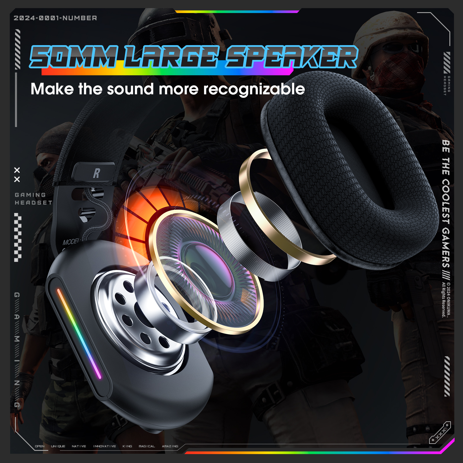 Foto 6 | Auriculares Para Juegos Onikuma X12 Con Cable Y Luces De Respiración - Venta Internacional.