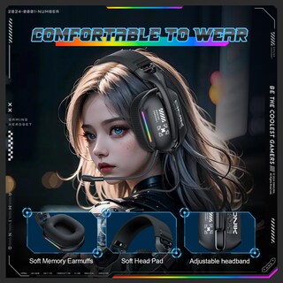Foto 7 | Auriculares Para Juegos Onikuma X12 Con Cable Y Luces De Respiración - Venta Internacional.