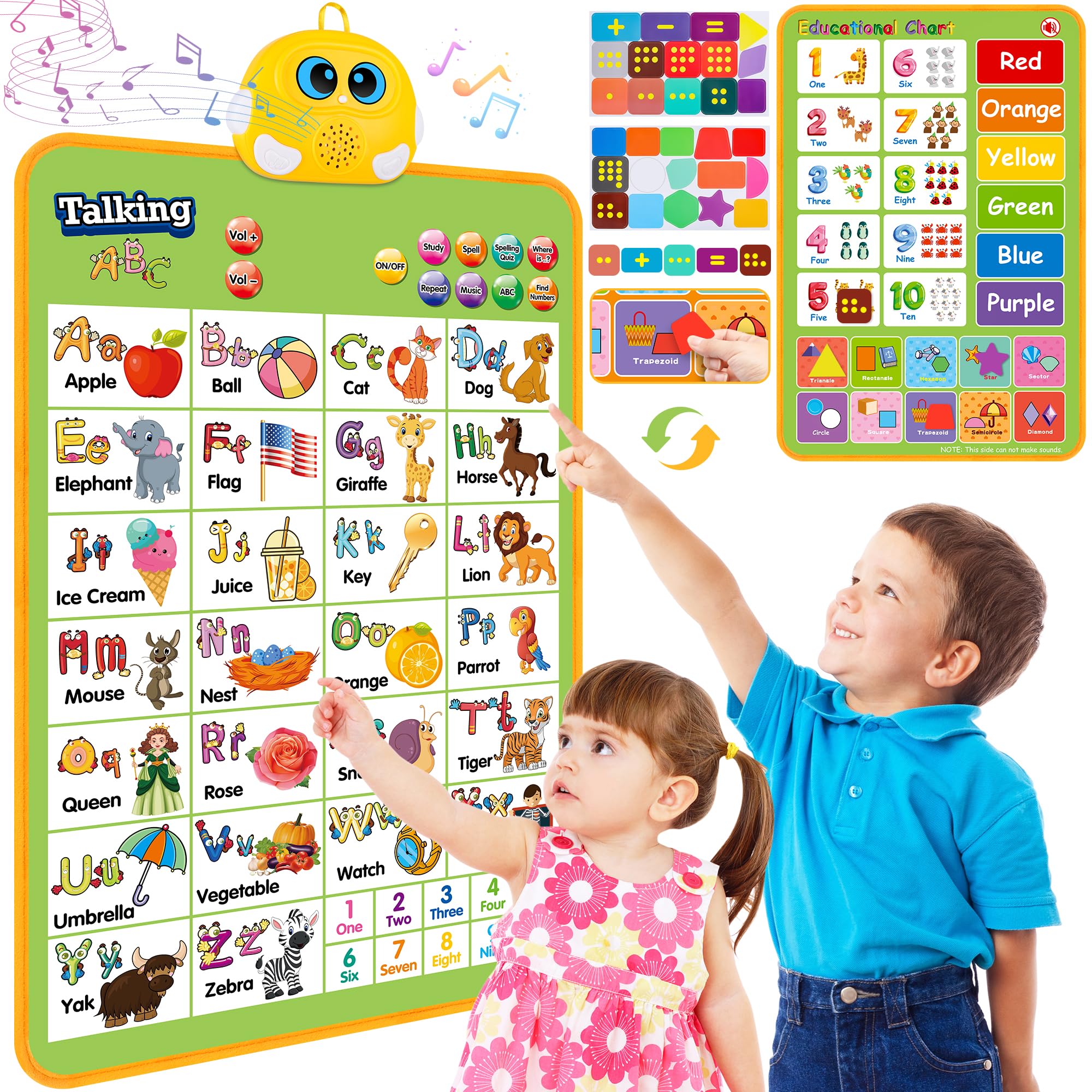 Gráfico De Pared Con Alfabeto Electrónico Gahoo Talking Abc 123s, Color Verde - Venta Internacional.