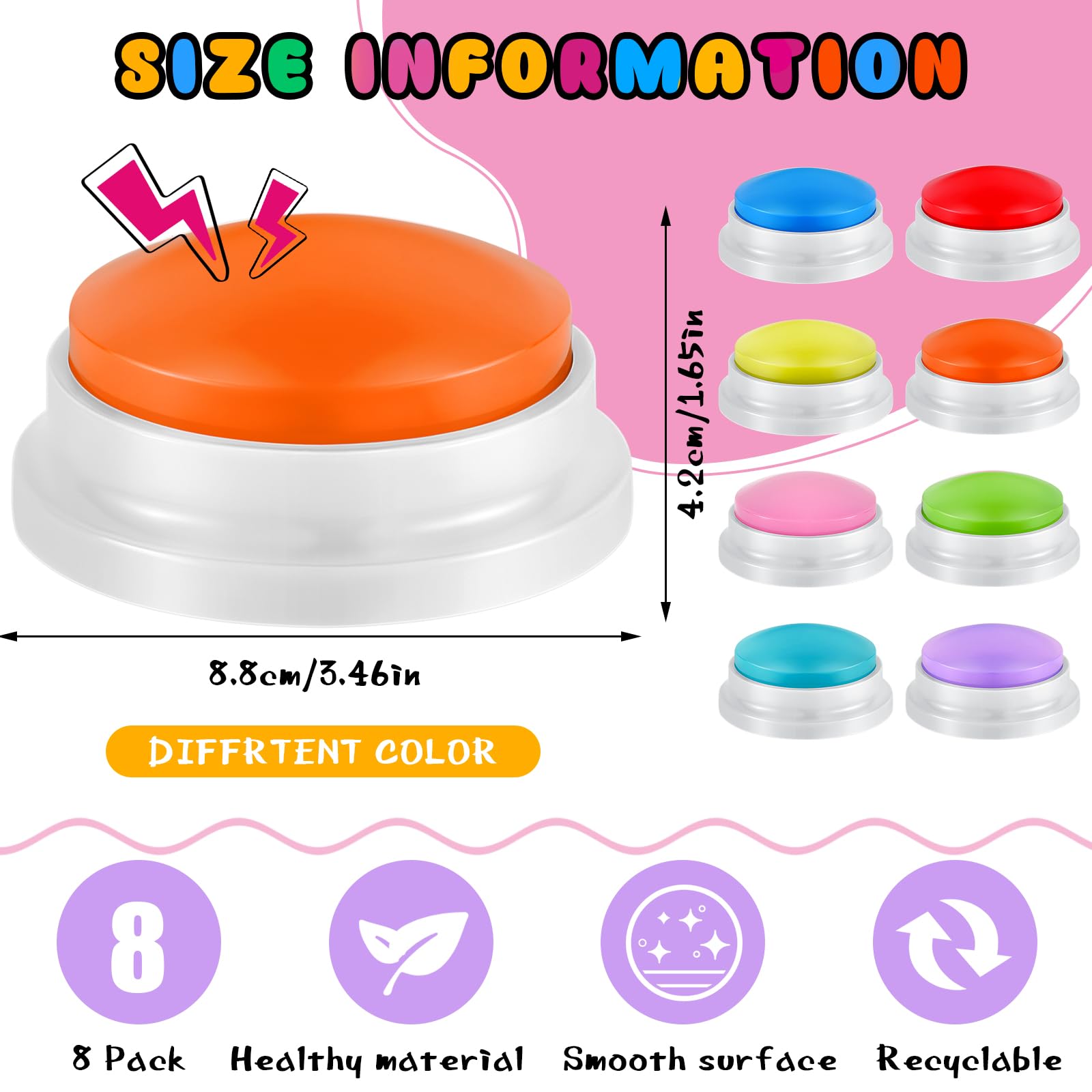 Foto 3 pulgar | Answer Buzzers Honoson Grabables, 8 Piezas, Para Un Programa De Juegos - Venta Internacional.