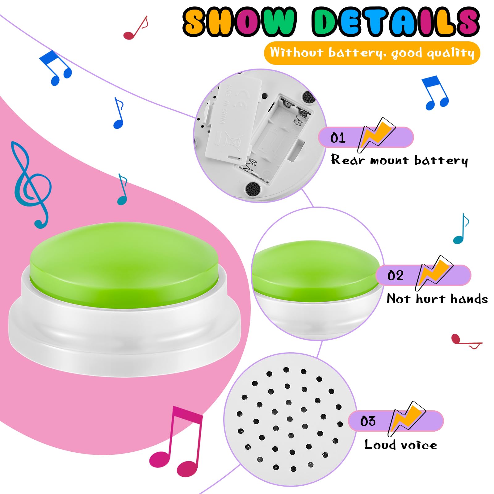 Foto 3 | Answer Buzzers Honoson Grabables, 8 Piezas, Para Un Programa De Juegos - Venta Internacional.