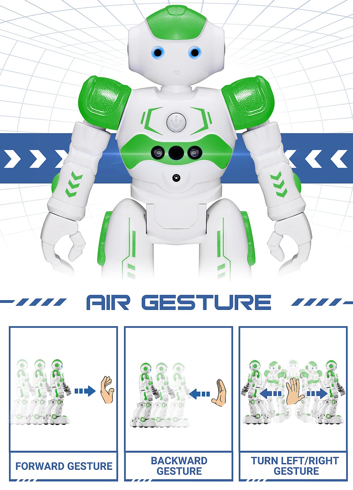 Foto 4 pulgar | Control Remoto Rc Robot Kingsdragon Con Sensor De Gestos, Verde - Venta Internacional.