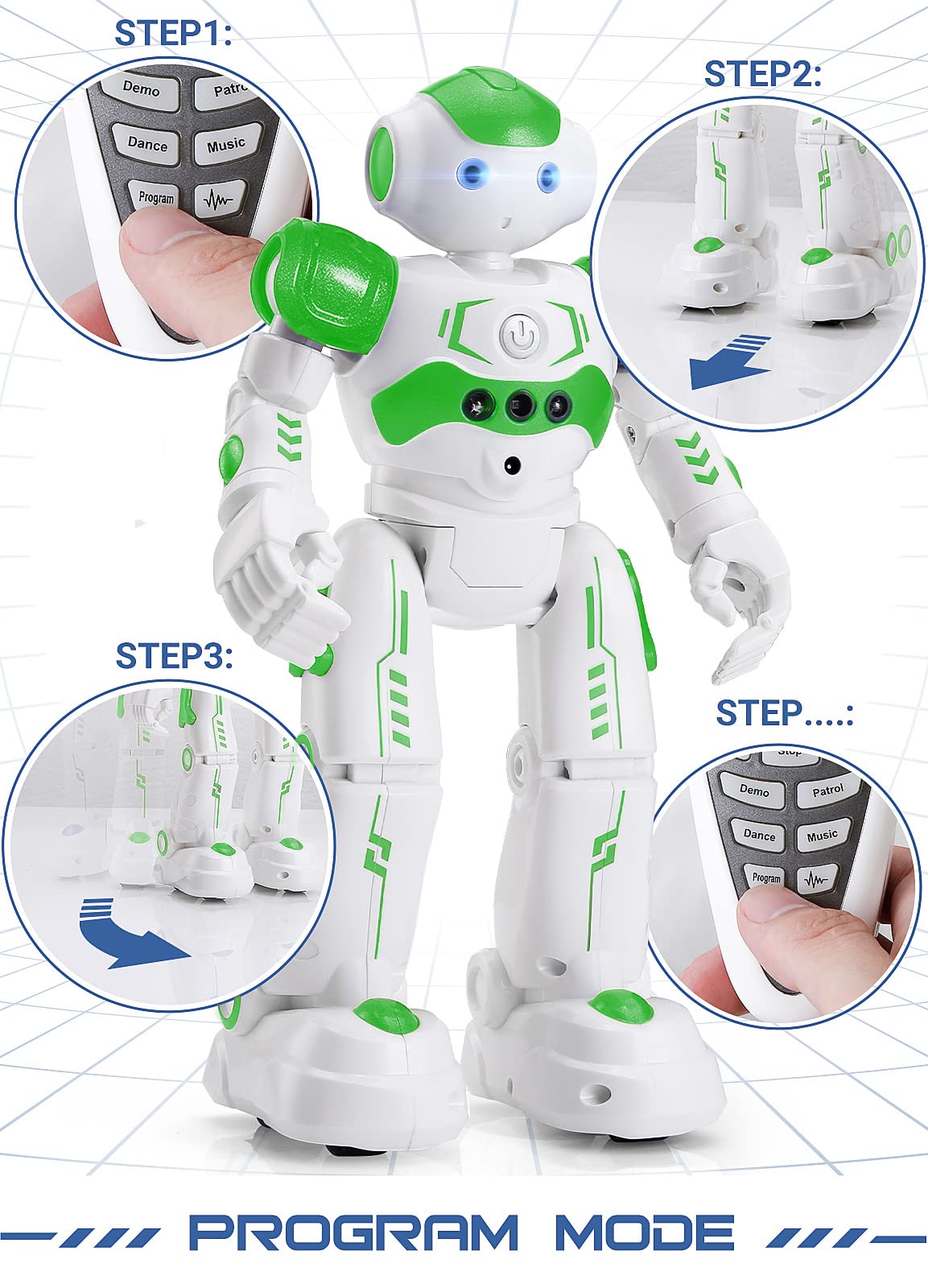 Foto 4 | Control Remoto Rc Robot Kingsdragon Con Sensor De Gestos, Verde - Venta Internacional.