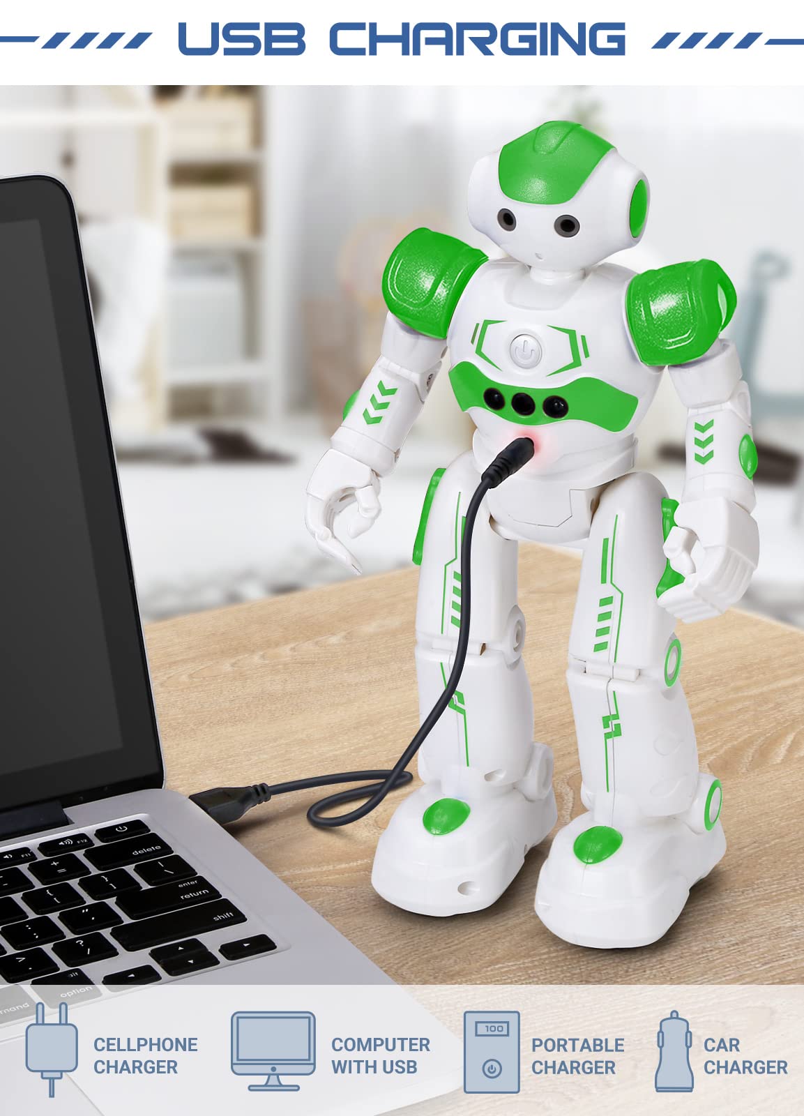 Foto 6 | Control Remoto Rc Robot Kingsdragon Con Sensor De Gestos, Verde - Venta Internacional.