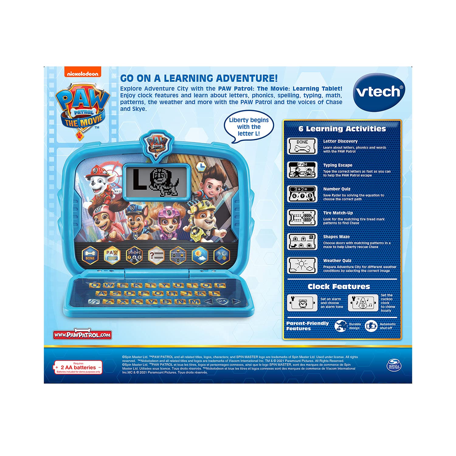 Foto 7 pulgar | Tableta de Aprendizaje Vtech Paw Patrol Blue con 6 Actividades de 3 a 6 Años - Venta Internacional