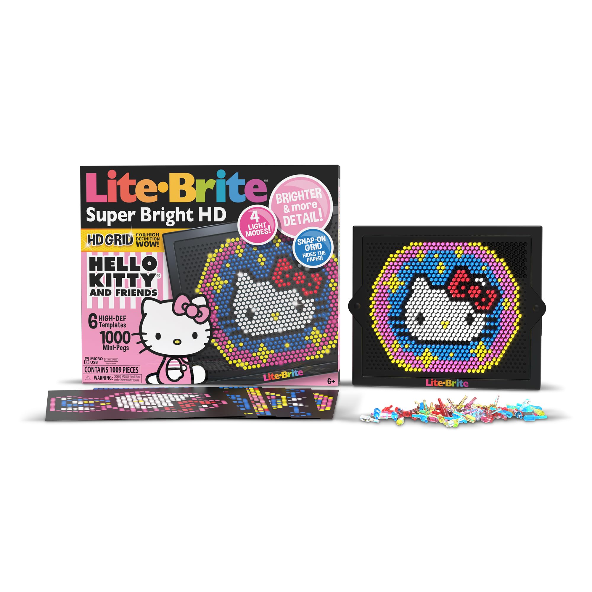 Foto 1 | Hello Kitty Hd Super Bright De Lite Brite Con 6 Plantillas Y Más De 6 - Venta Internacional.