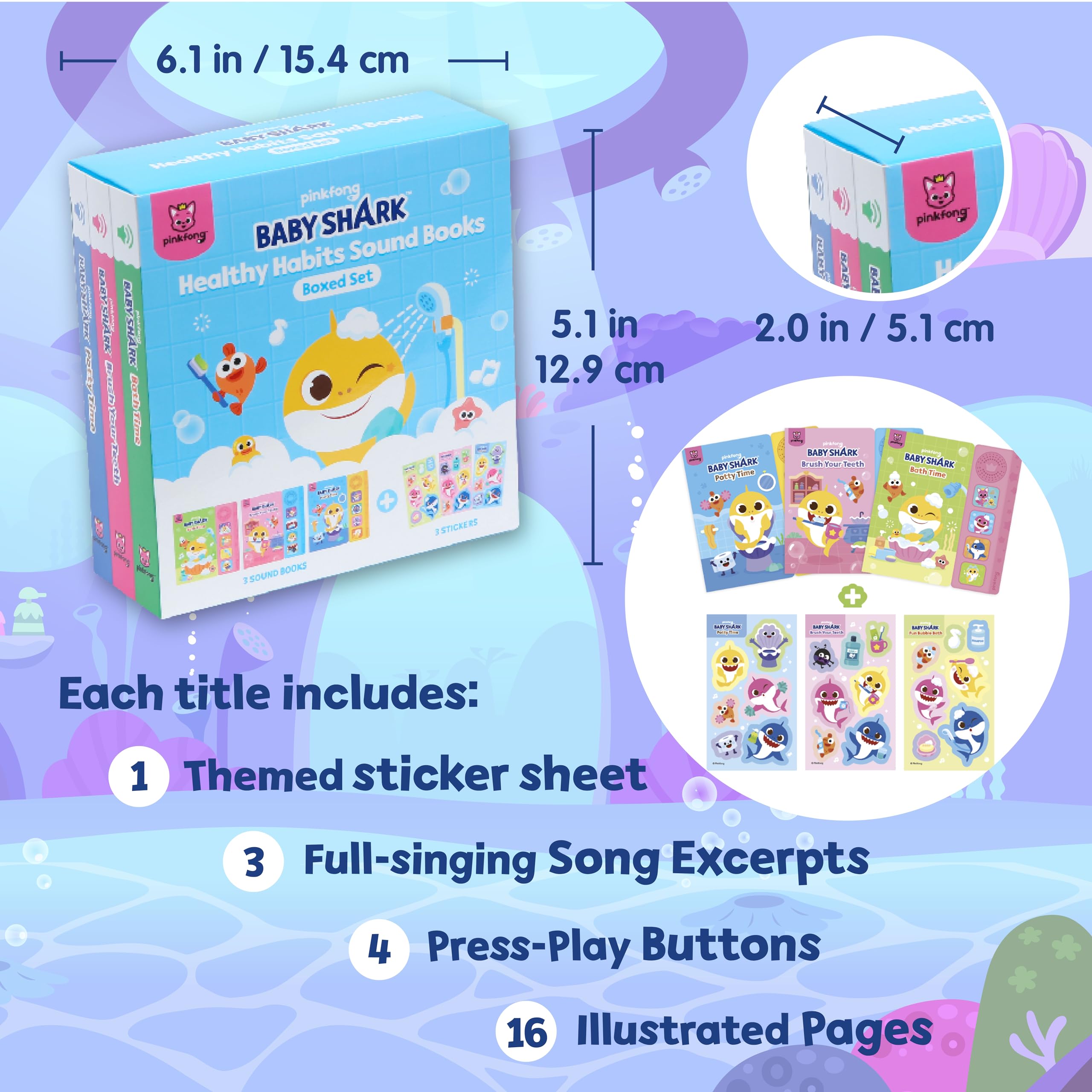 Foto 3 pulgar | Set De Libros De Sonido Pinkfong Baby Shark Healthy Habits - Venta Internacional.