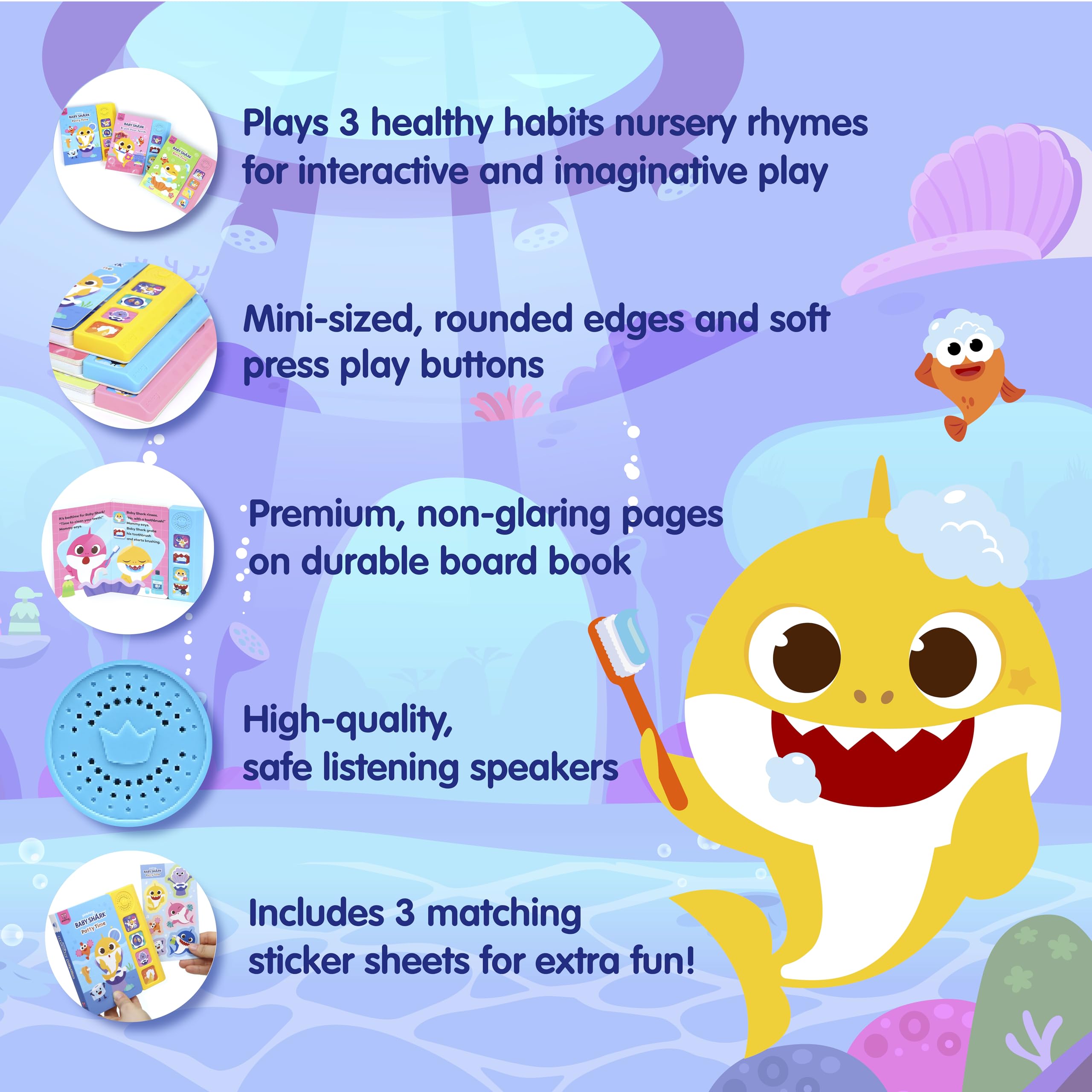 Foto 4 pulgar | Set De Libros De Sonido Pinkfong Baby Shark Healthy Habits - Venta Internacional.